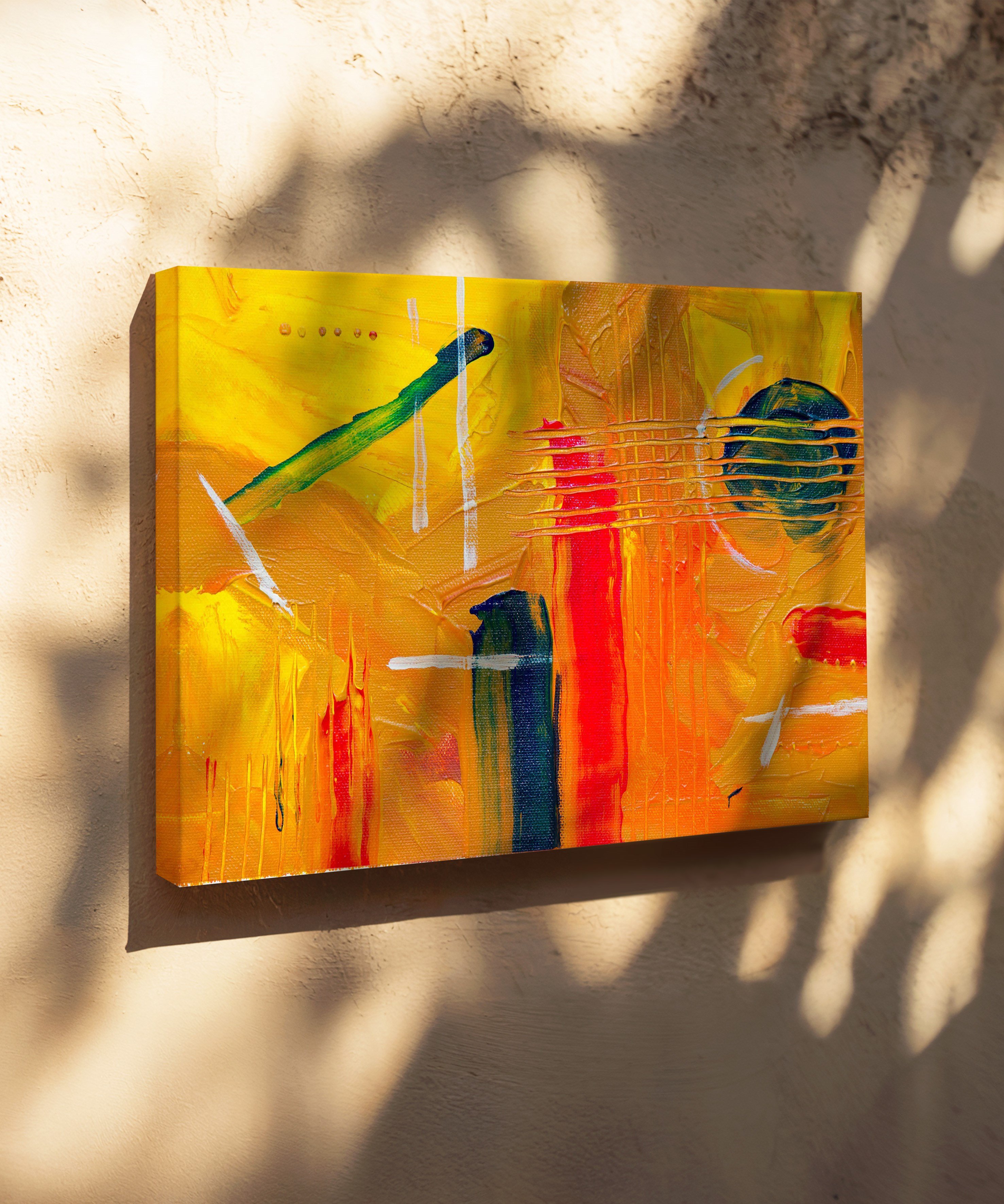 Yellow Brush  | Yağlıboya dokulu canvas baskı