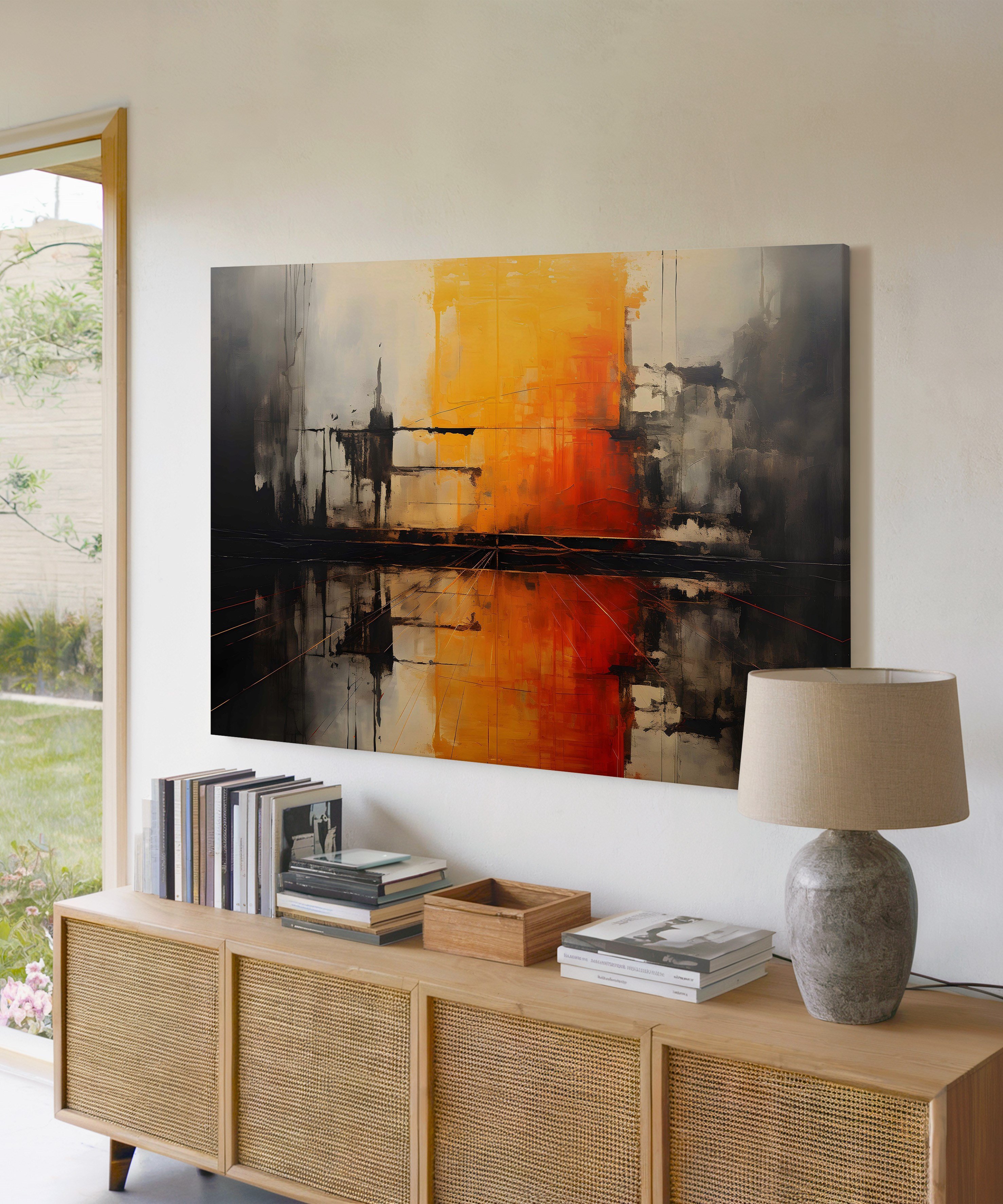 Yol Perspektif | Yağlıboya dokulu canvas baskı