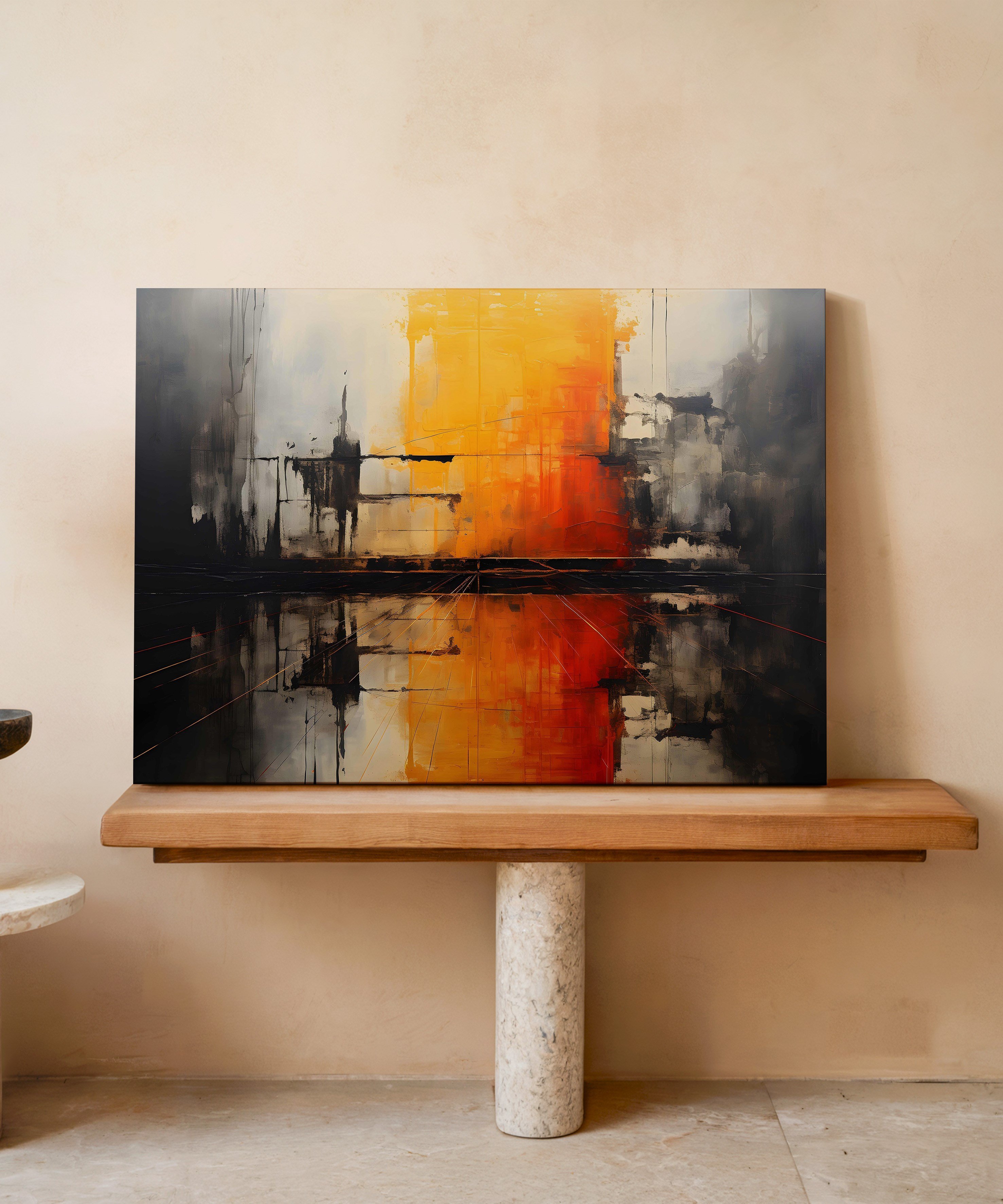Yol Perspektif | Yağlıboya dokulu canvas baskı