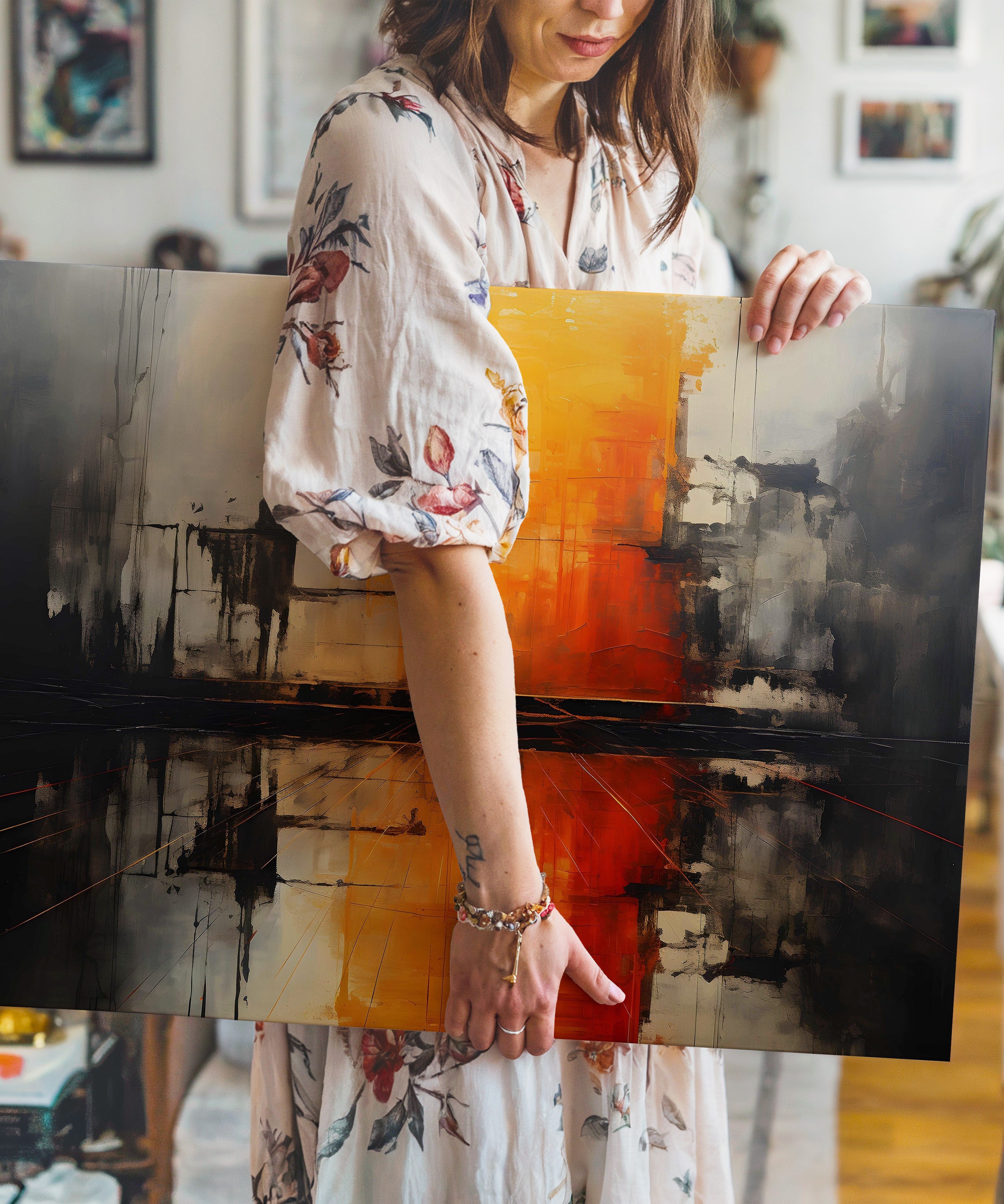 Yol Perspektif | Yağlıboya dokulu canvas baskı