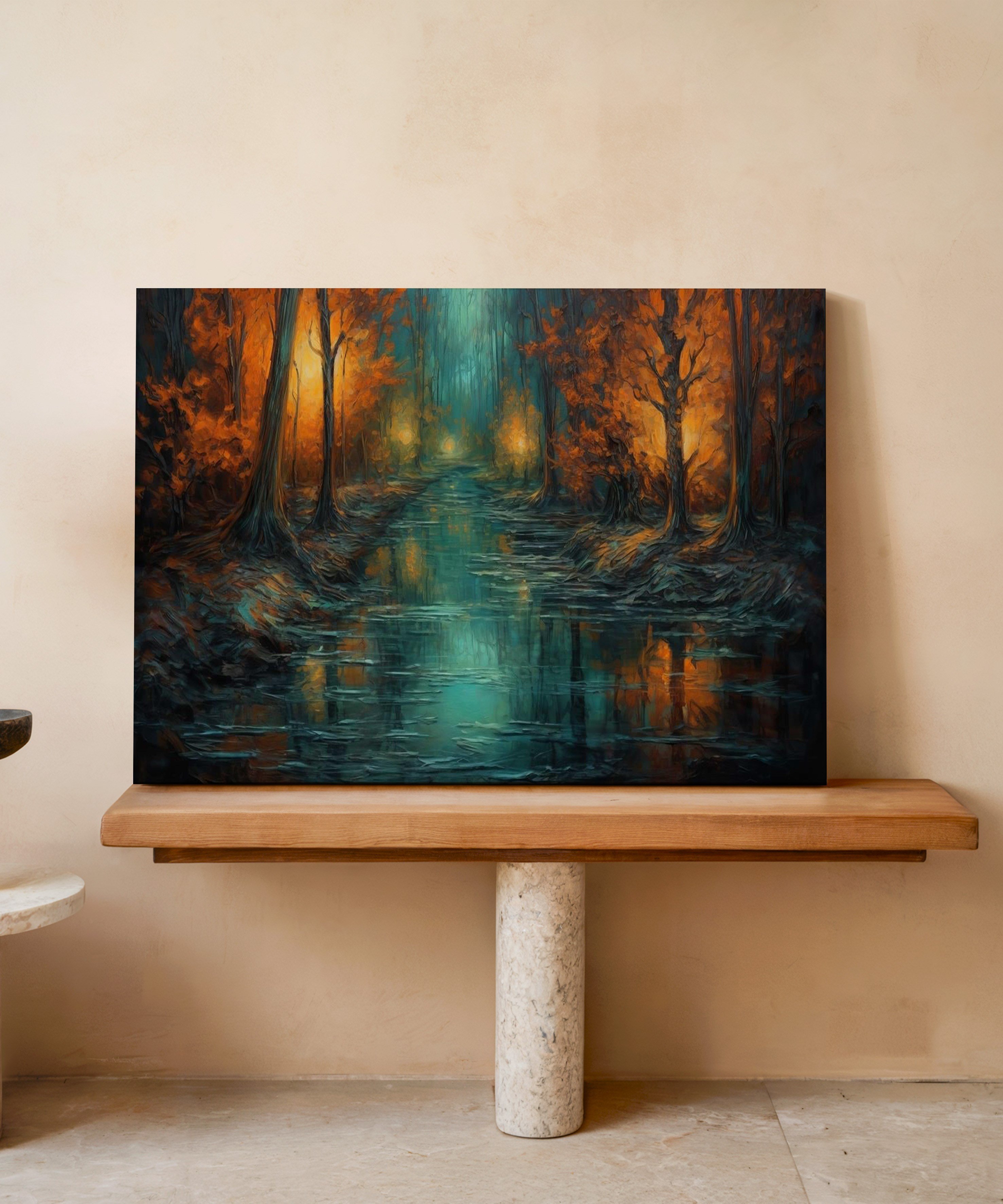 Zümrüt Sessizliği | Yağlı Boya Dokulu Canvas Baskı