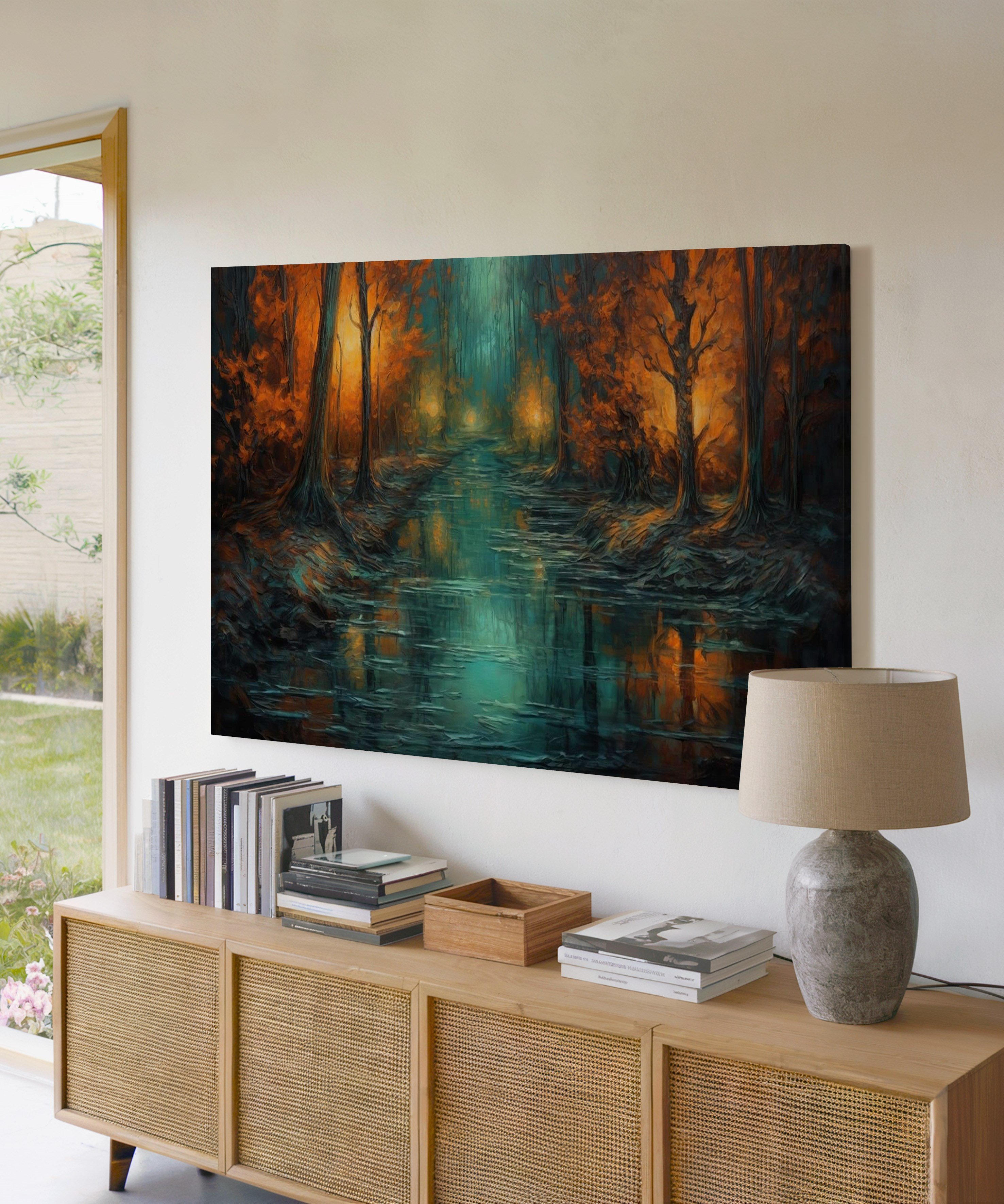 Zümrüt Sessizliği | Yağlı Boya Dokulu Canvas Baskı