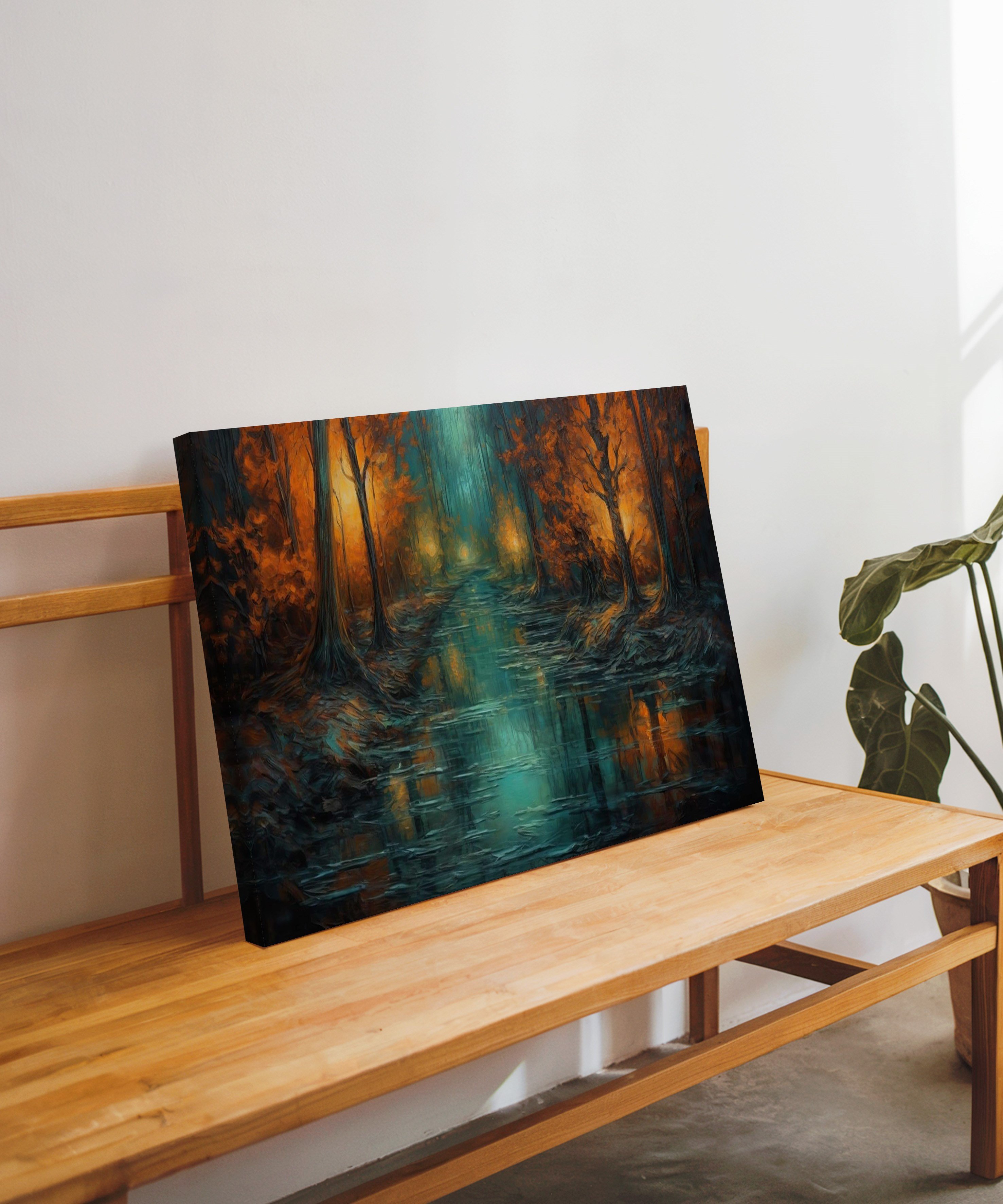 Zümrüt Sessizliği | Yağlı Boya Dokulu Canvas Baskı