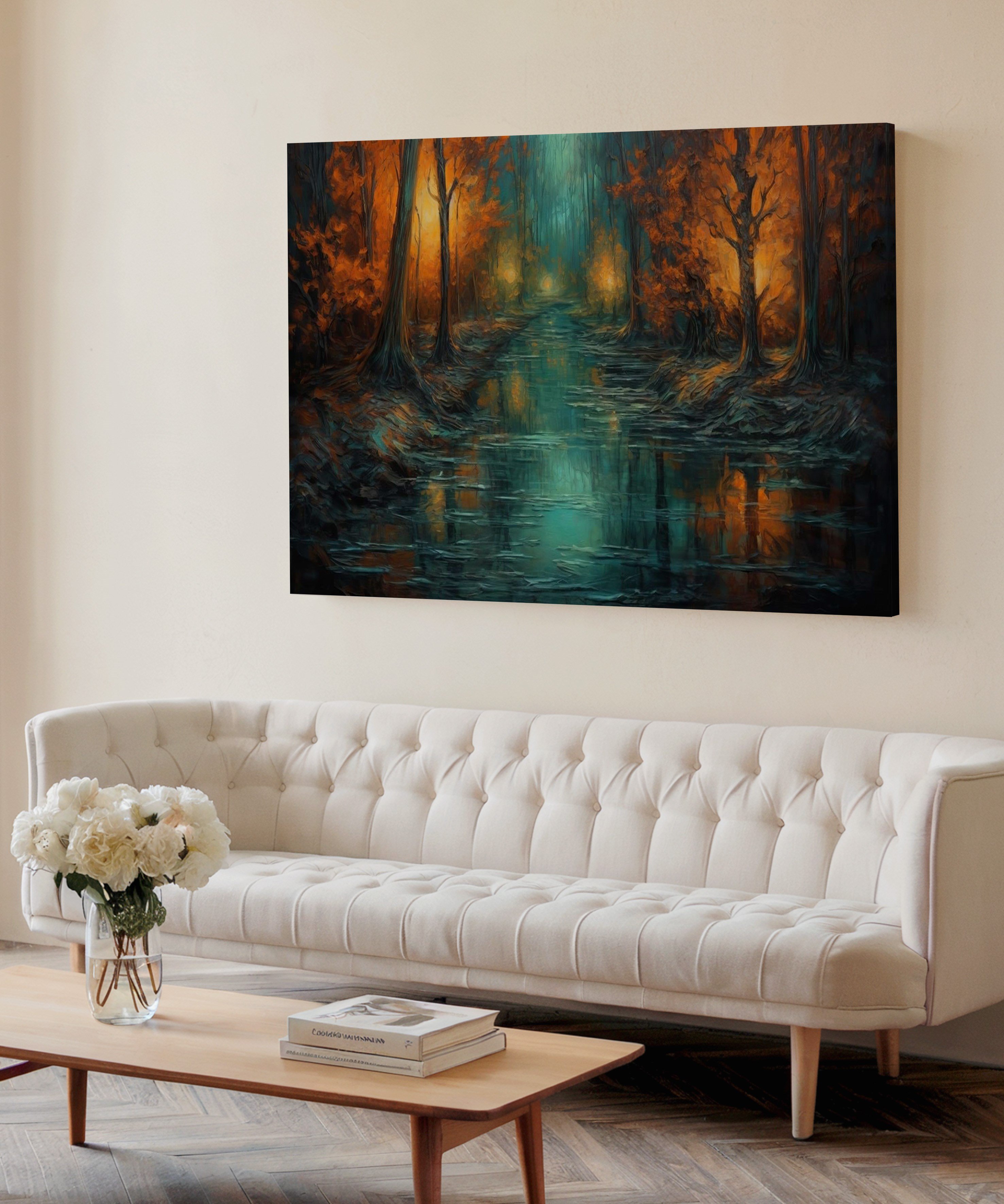 Zümrüt Sessizliği | Yağlı Boya Dokulu Canvas Baskı
