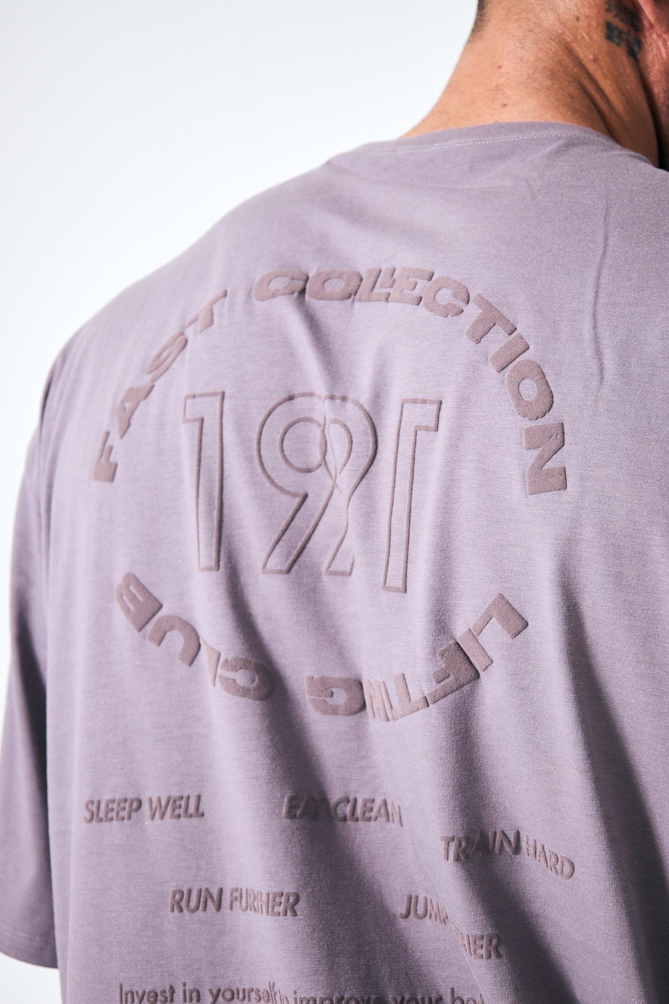 “1991” Arka Ve Ön Kabartma Baskılı Oversize - Lila