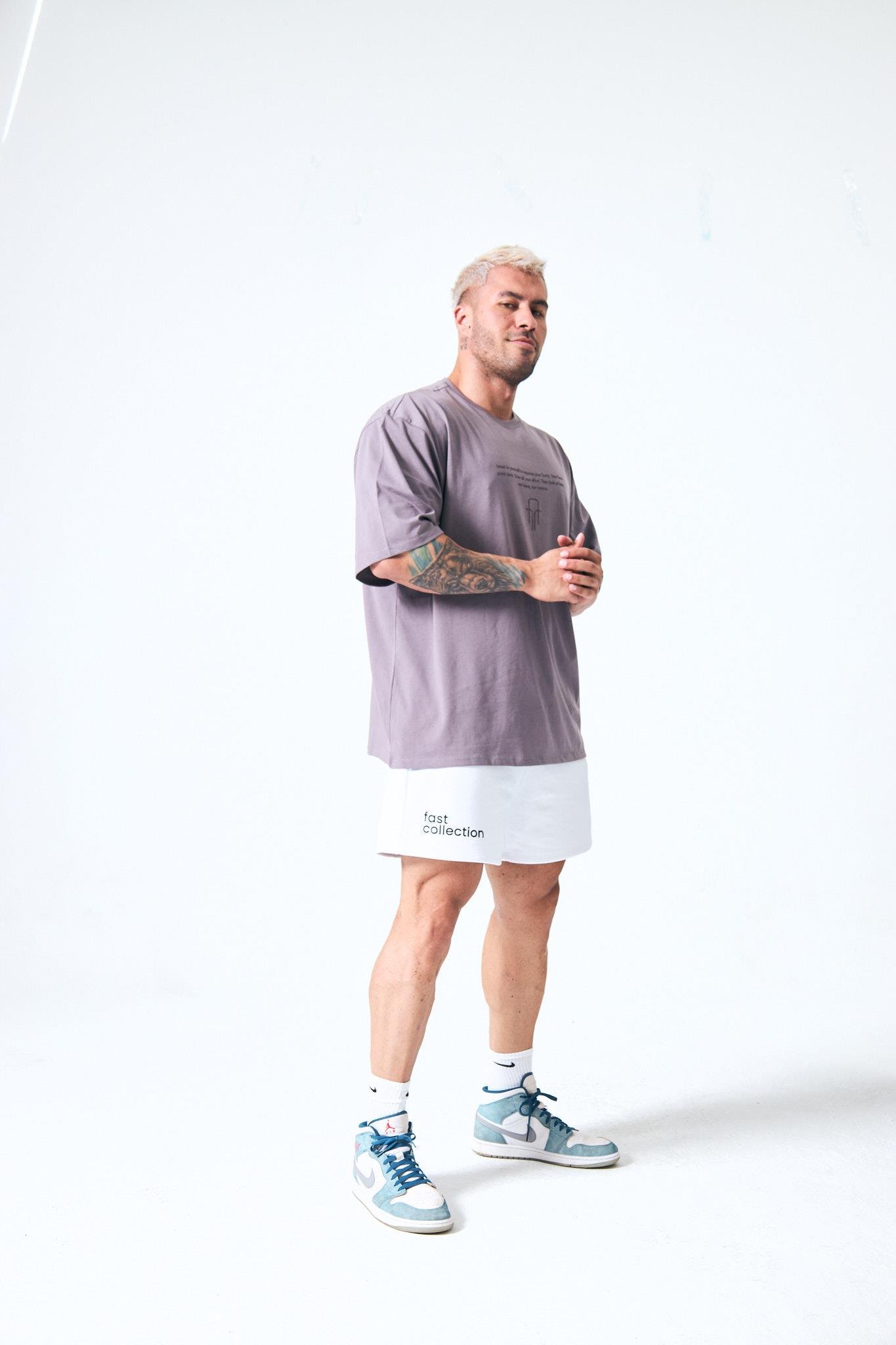 “1991” Arka Ve Ön Kabartma Baskılı Oversize - Lila