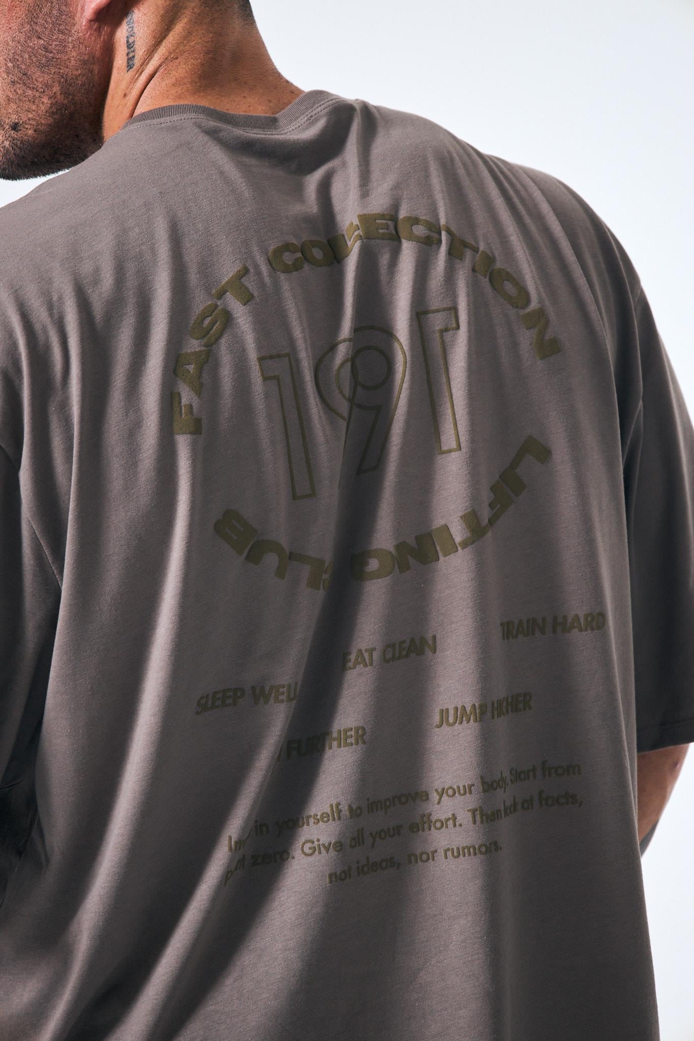“1991” Arka Ve Ön Kabartma Baskılı Oversize - Taupe