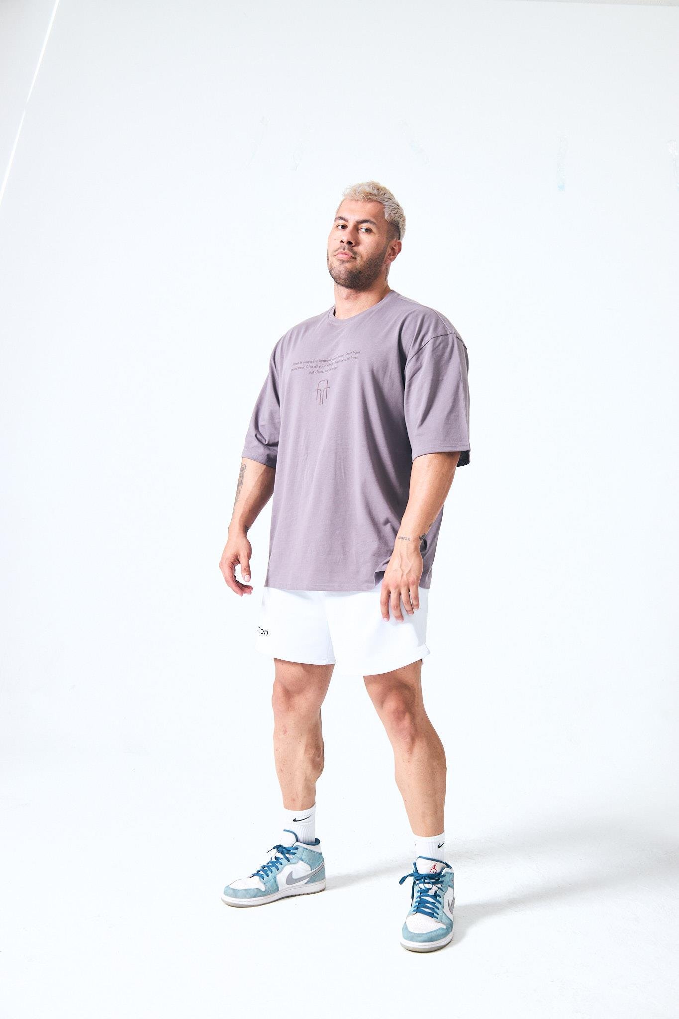 “1991” Arka Ve Ön Kabartma Baskılı Oversize - Lila