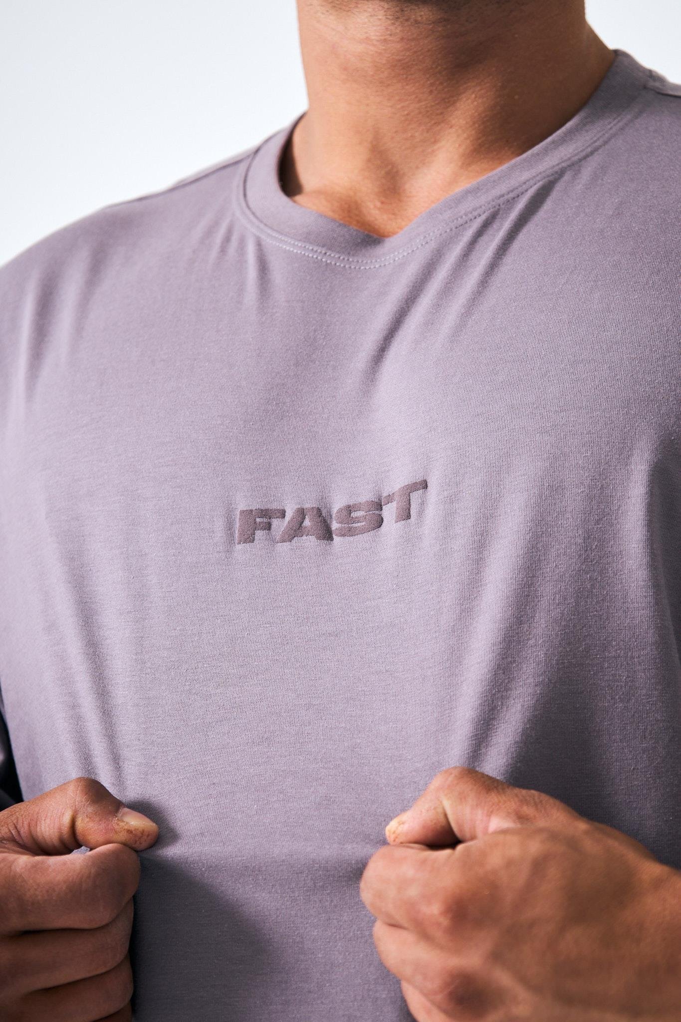 “Fast” Arka Ve Ön Kabartma Baskılı Oversize - Lila