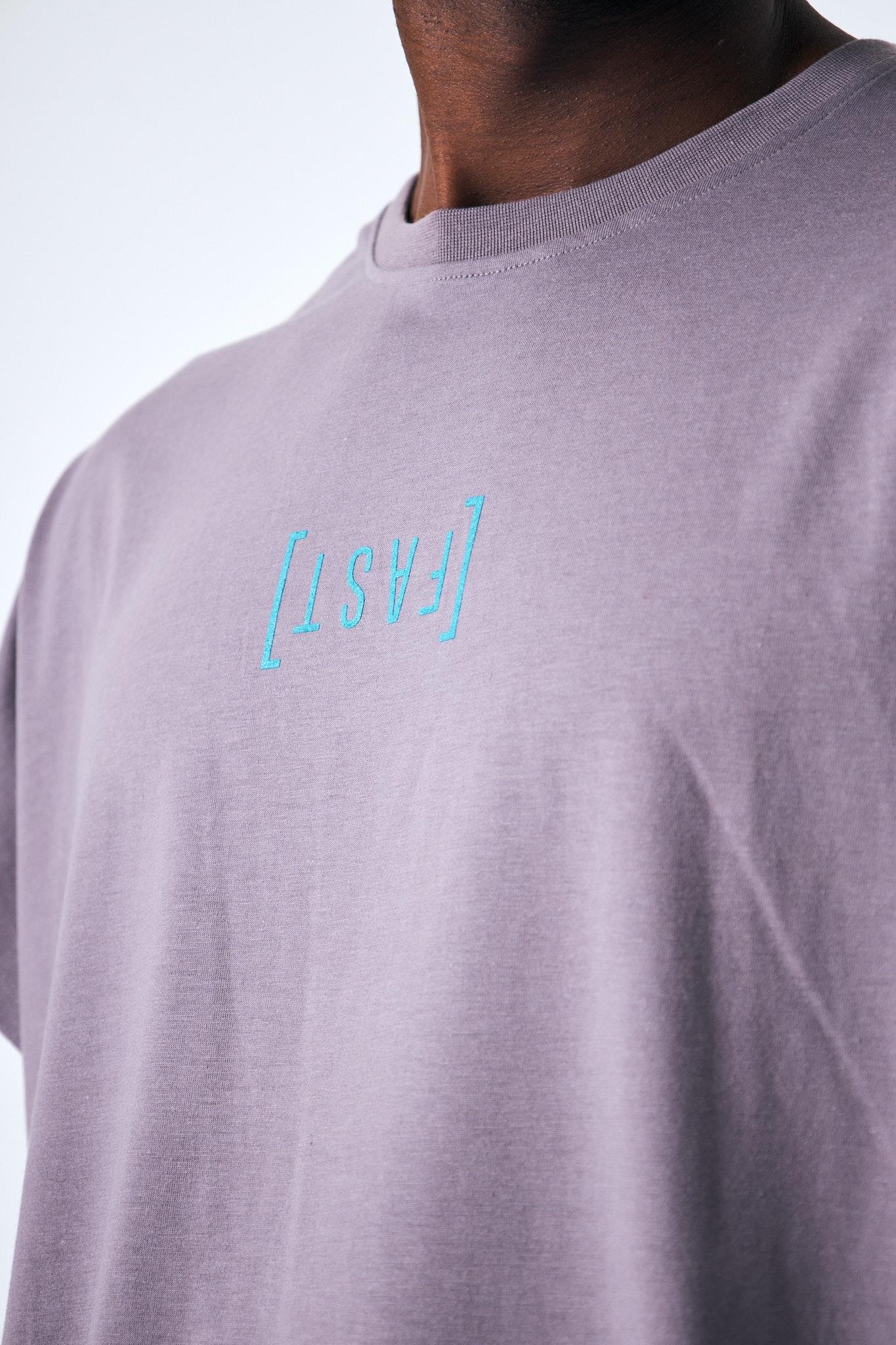 “Line” Arka Ve Ön Kabartma Baskılı Oversize - Lila