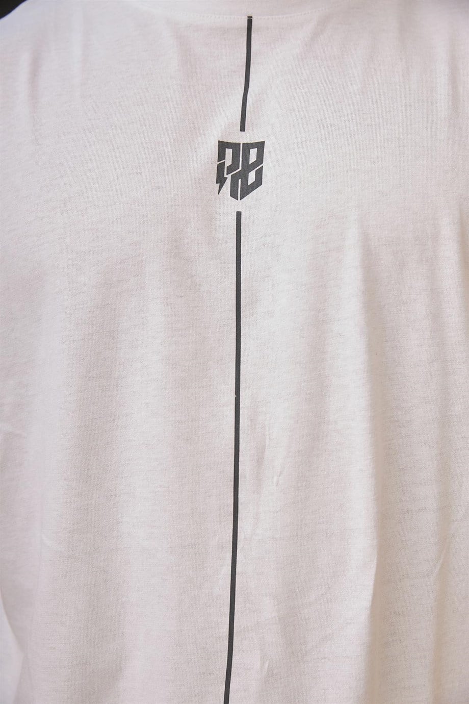 Çizgi Detaylı Oversize T-Shirt Beyaz