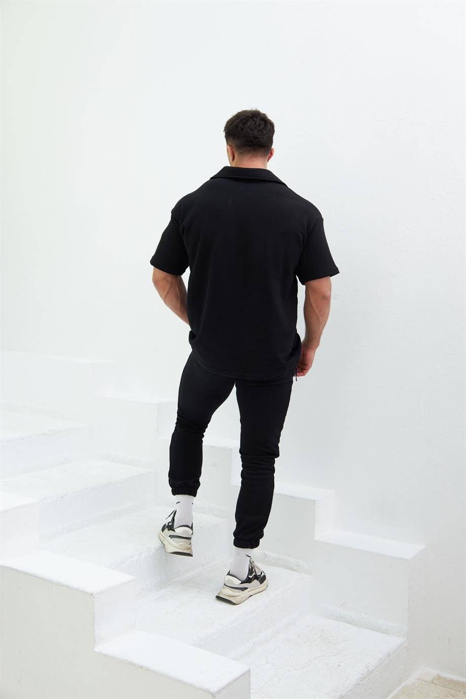 Etiket Detaylı Oversize Polo Tshirt