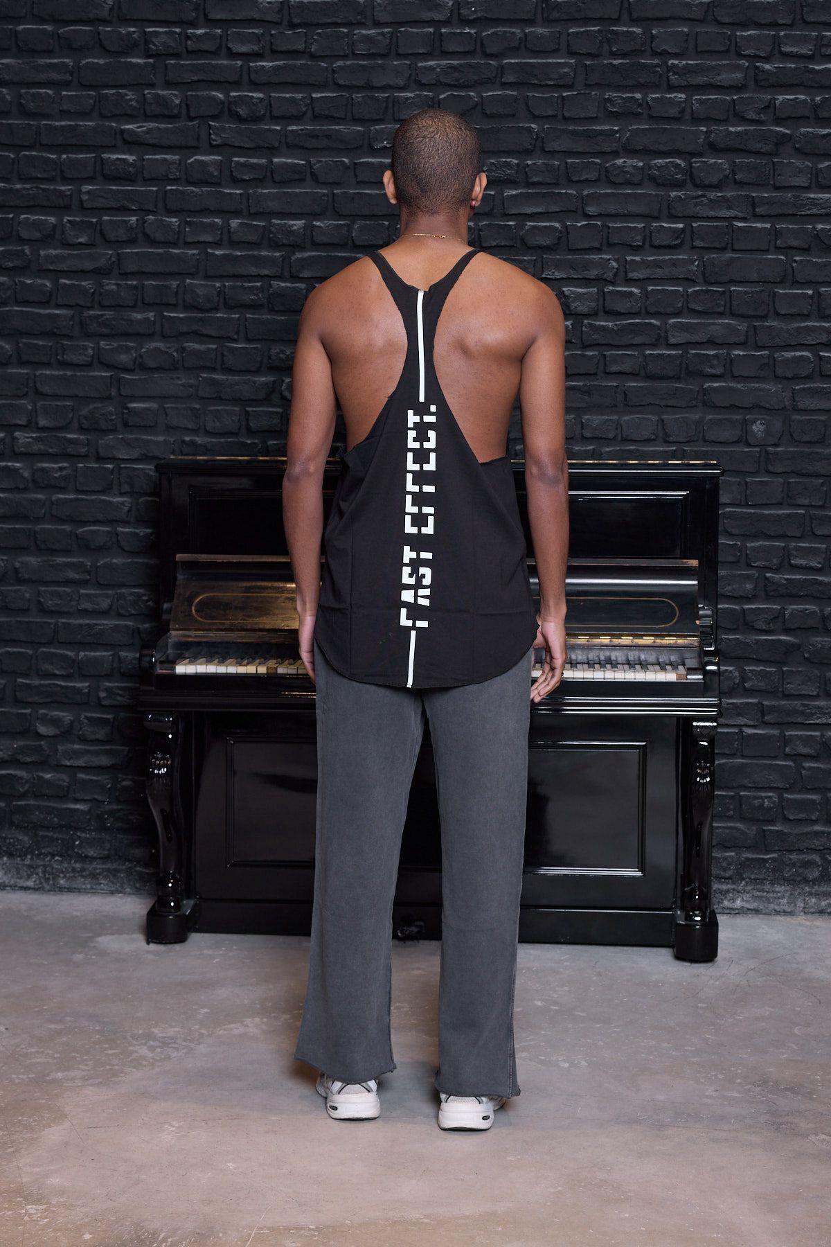 Fast İnce Askı Oversize Atlet Siyah