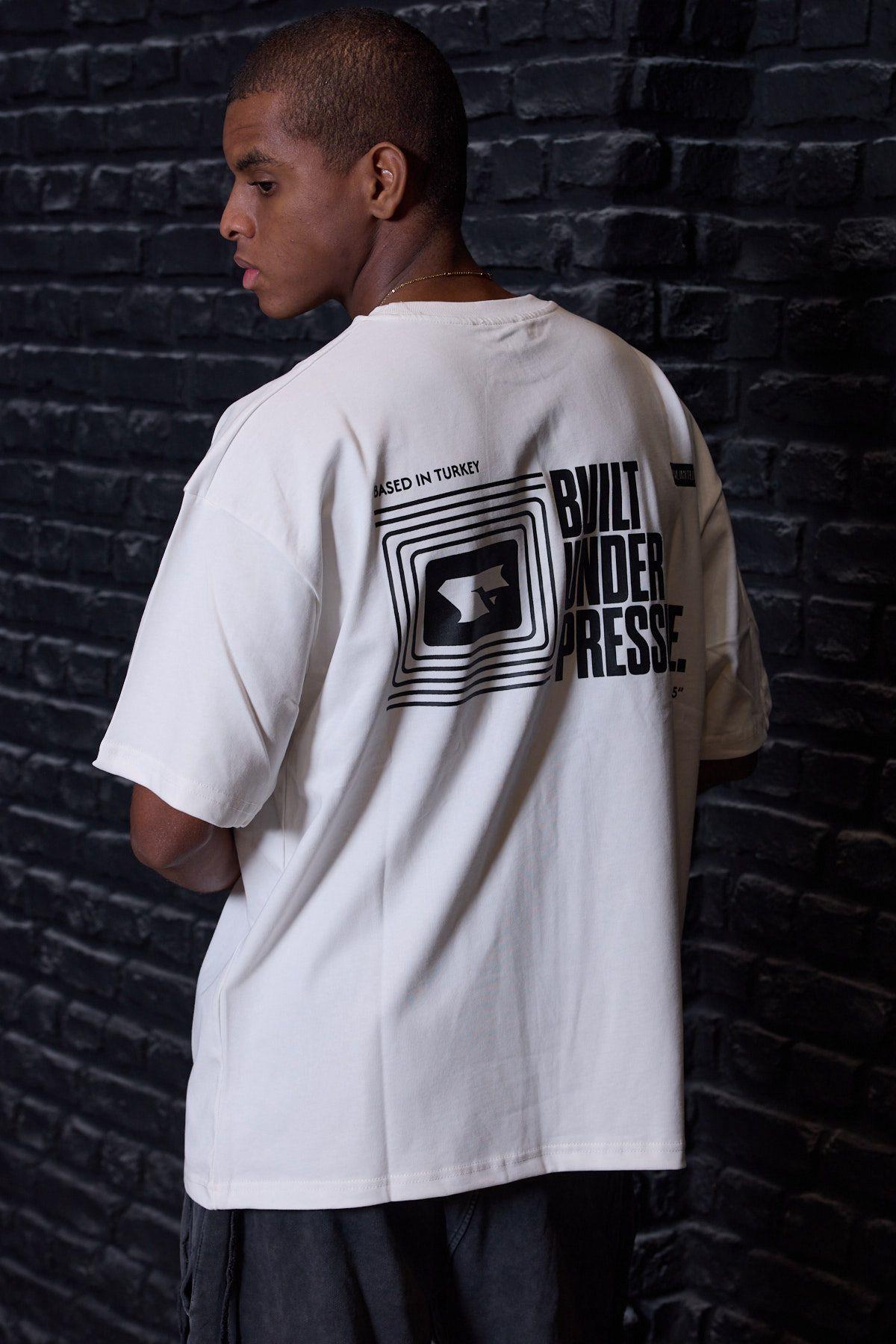 Fast Logo Oversize Tişört Beyaz