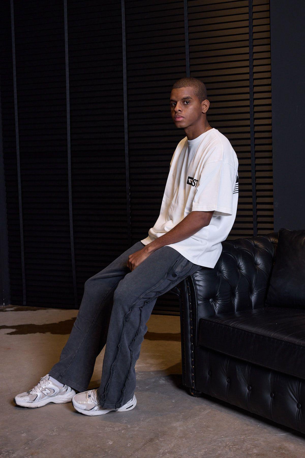 Fast Logo Oversize Tişört Beyaz