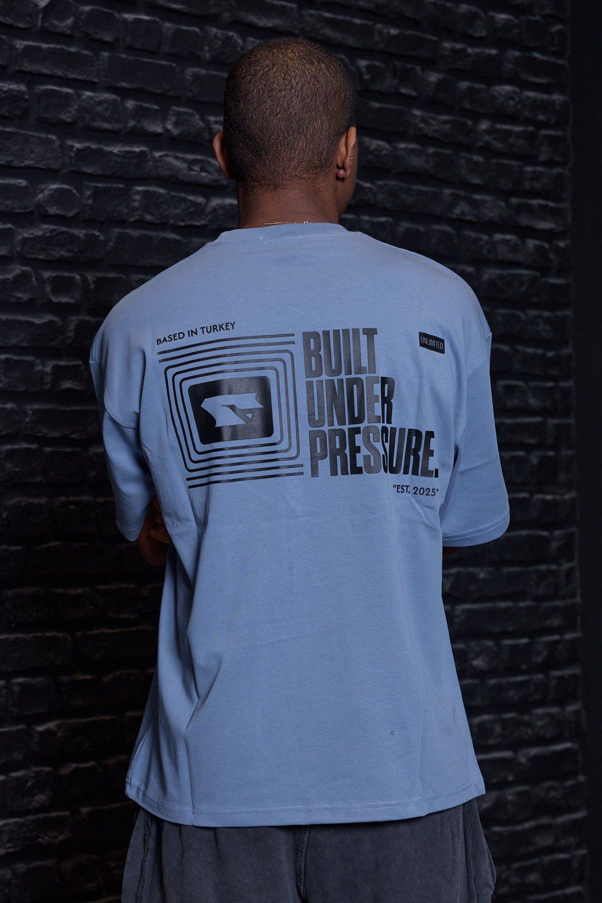 Fast Logo Oversize Tişört Mavi