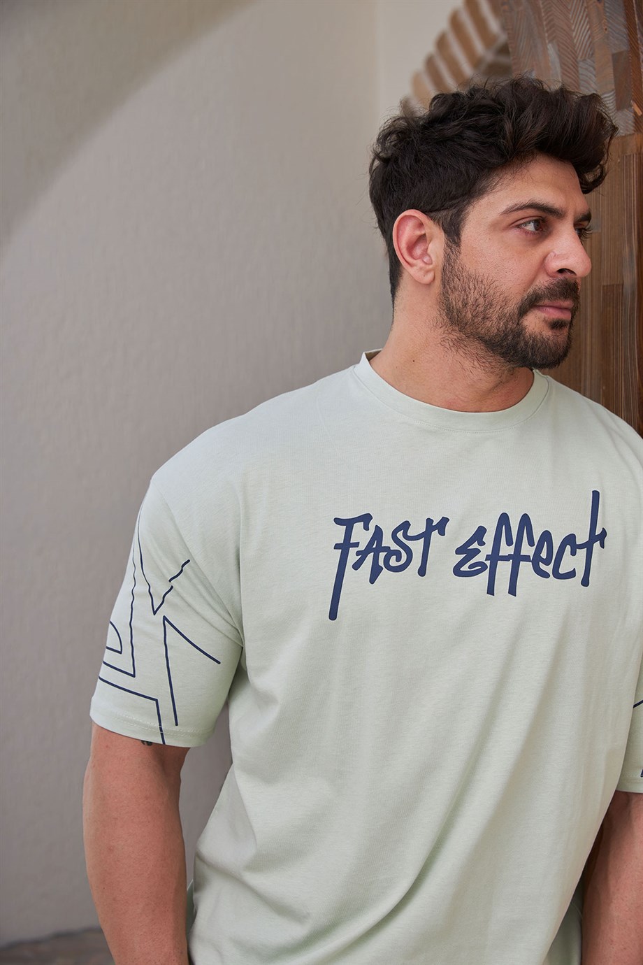 Kol Detaylı Oversize T-Shirt Yeşil