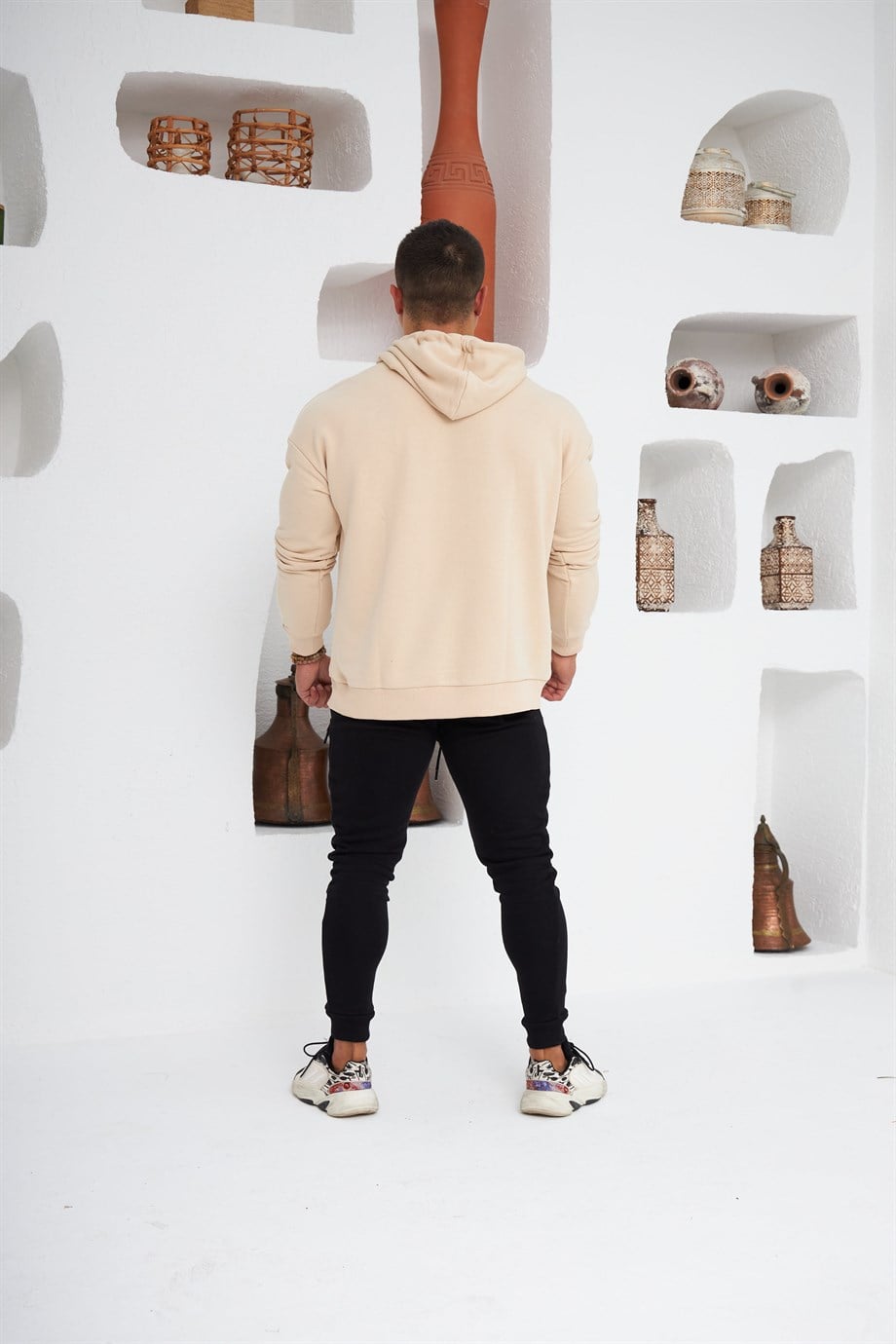 Logo Kabartmalı Kapüşonlu Sweatshirt