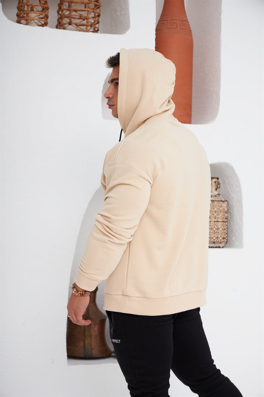 Logo Kabartmalı Kapüşonlu Sweatshirt