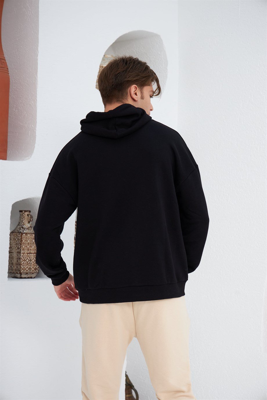 Logo Kabartmalı Kapüşonlu Sweatshirt