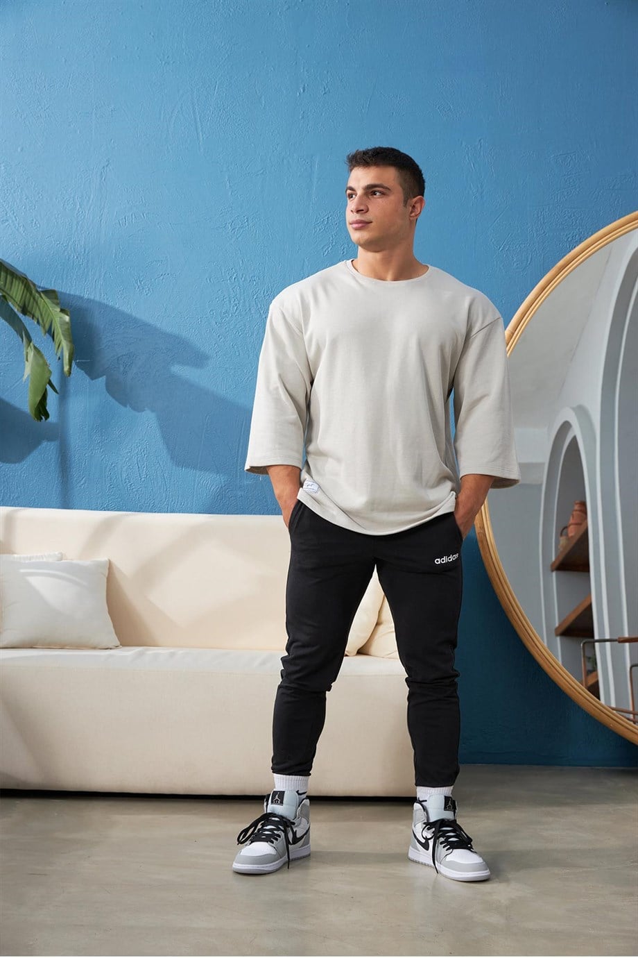 Oversize Taş Rengi Sweatshirt
