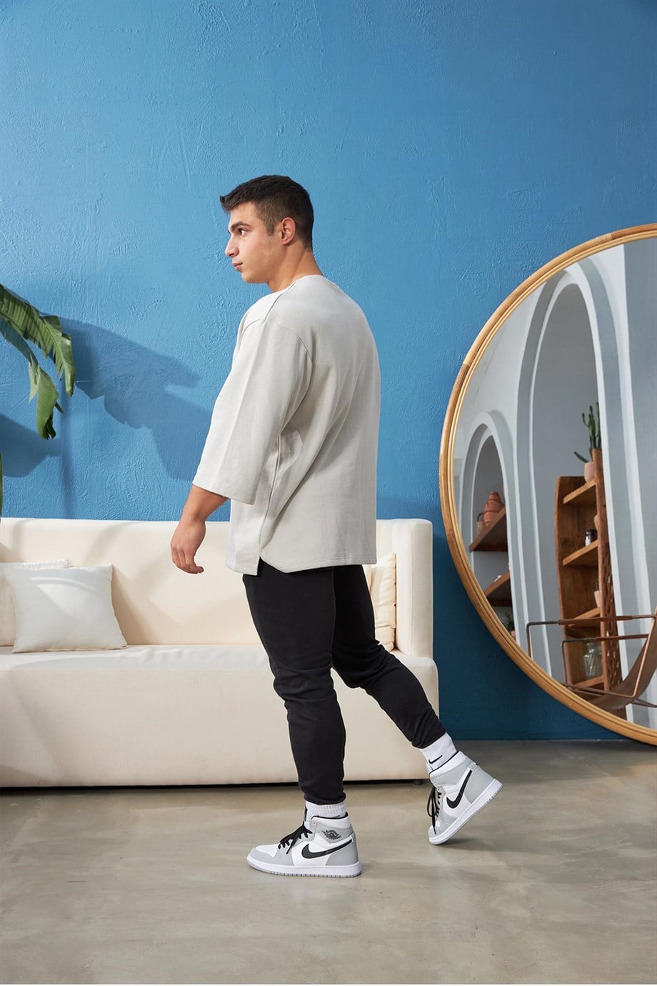 Oversize Taş Rengi Sweatshirt