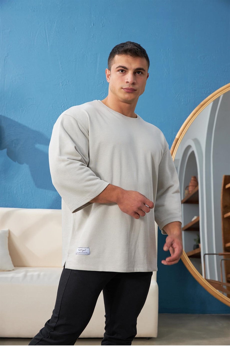Oversize Taş Rengi Sweatshirt
