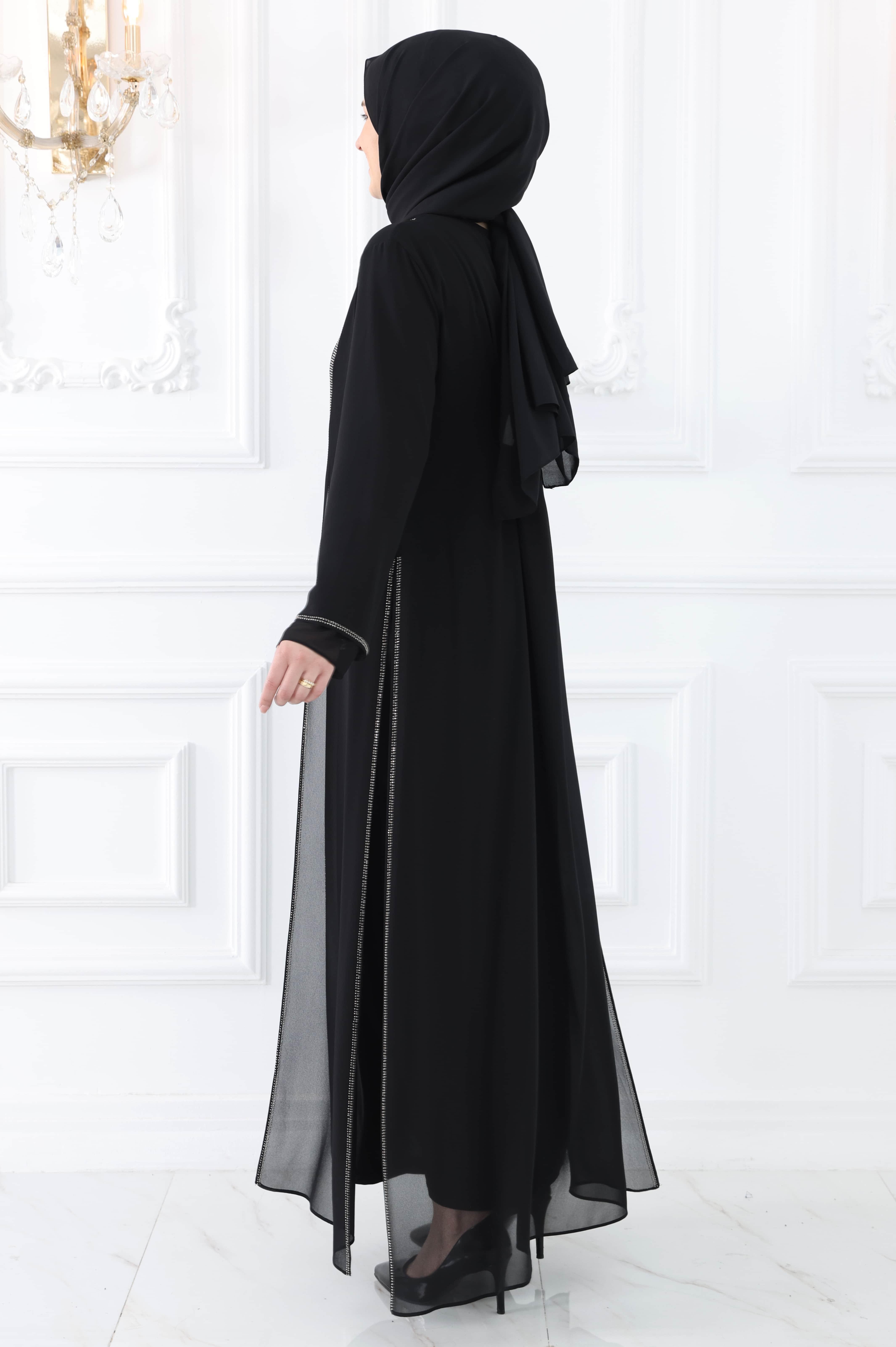 Amine Hüma Lavin Tesettür Abiye Siyah