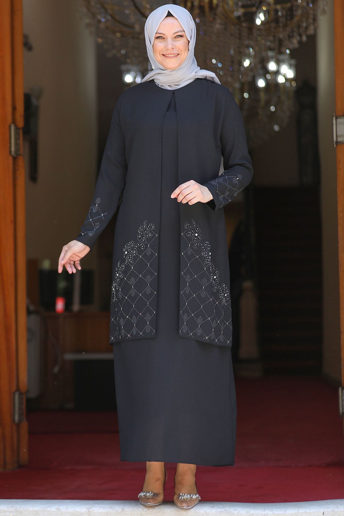 Amine Hüma Rabia Abiye Siyah