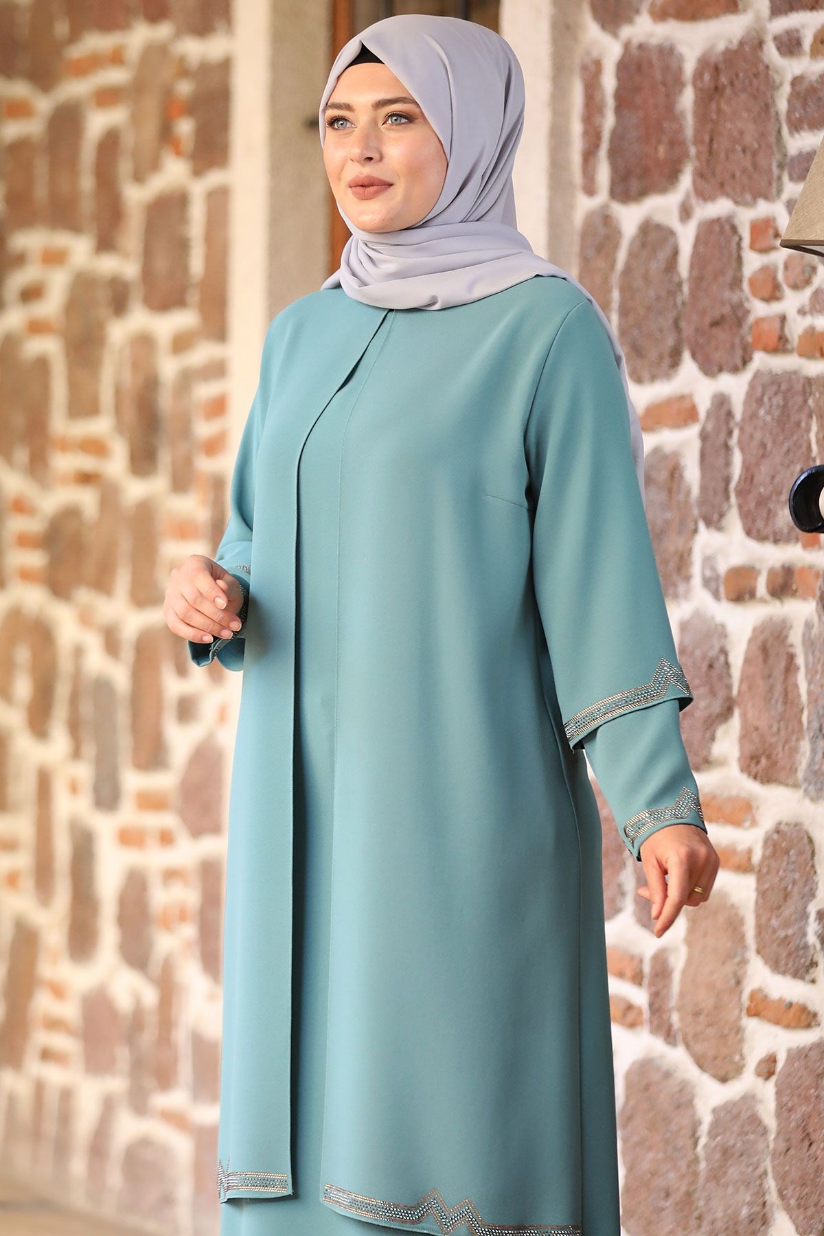 Buse Tesettür Abiye Mint Amine Hüma