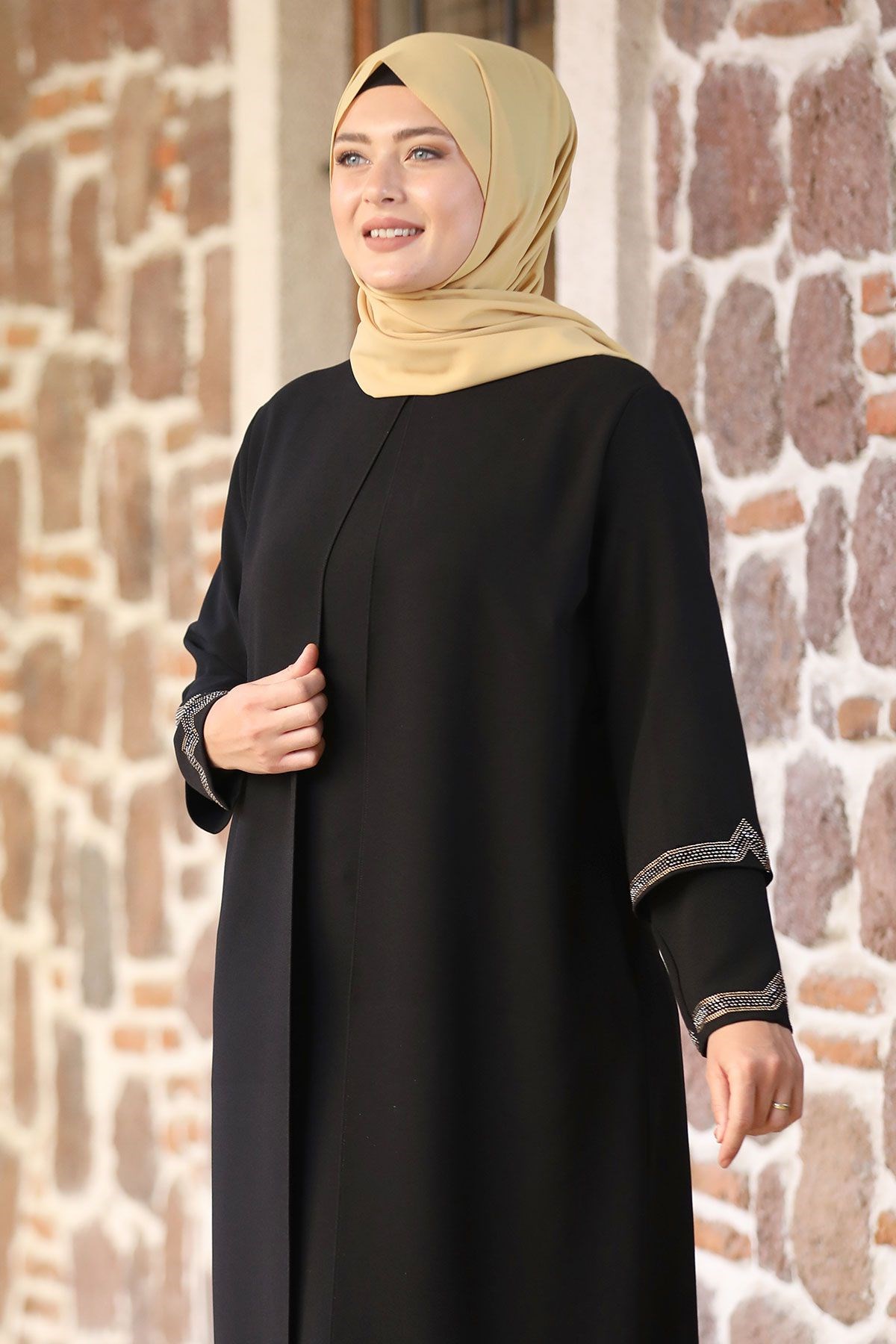 Buse Tesettür Abiye Siyah Amine Hüma
