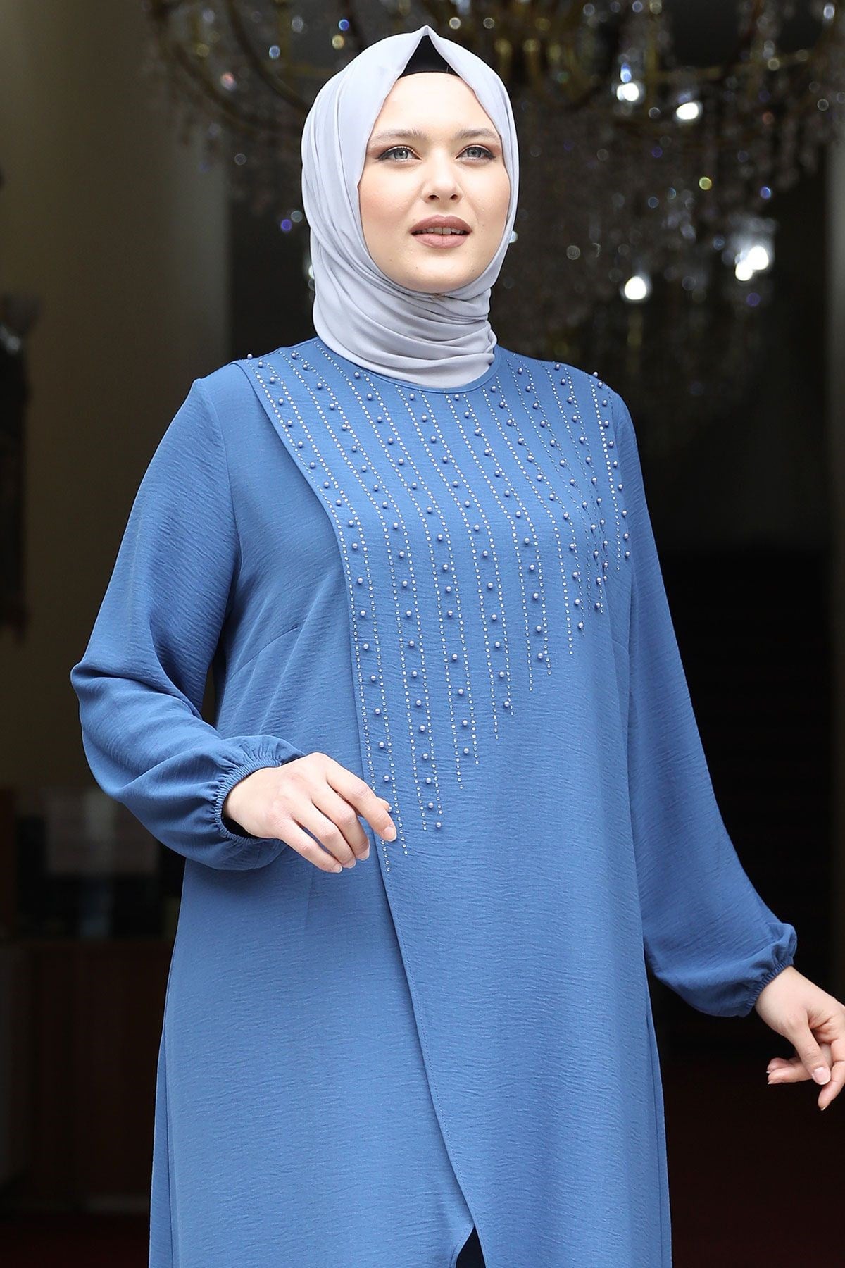 İnci Tesettür Takım Bebe Mavisi Amine Hüma