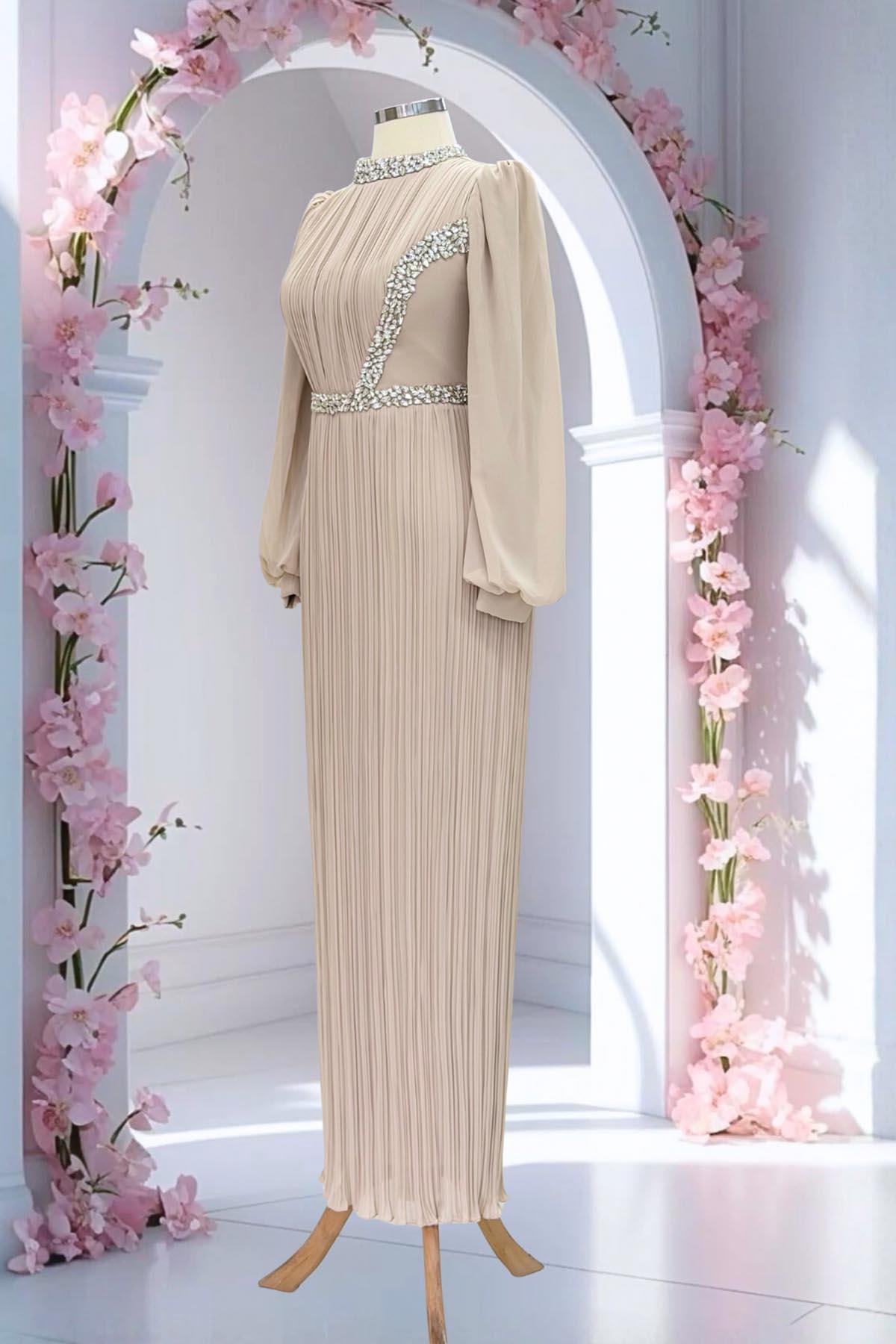 Sima Abiye Elbise Bej