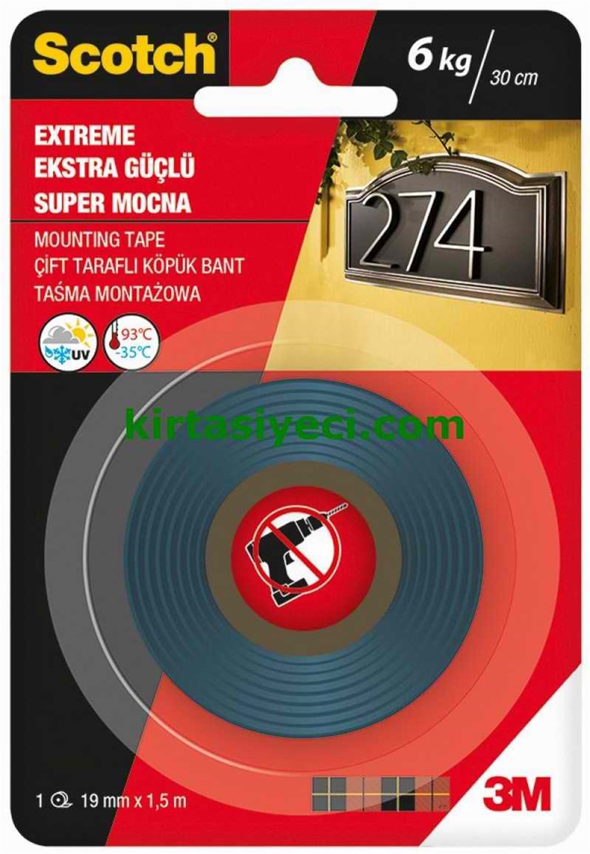3M 4002 Scotch Extra Güçlü Montaj Banti 19Mmx1,5M 