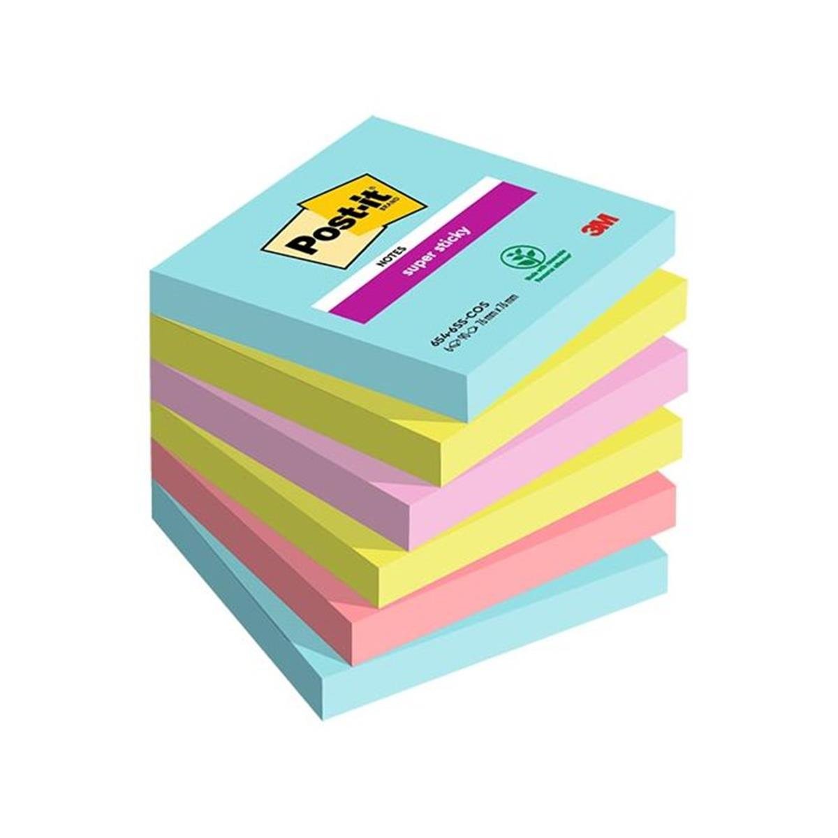 3M 654Ssmpq Post-It Süper Sticky Not Renkli 76X76Mm 90 Yaprak