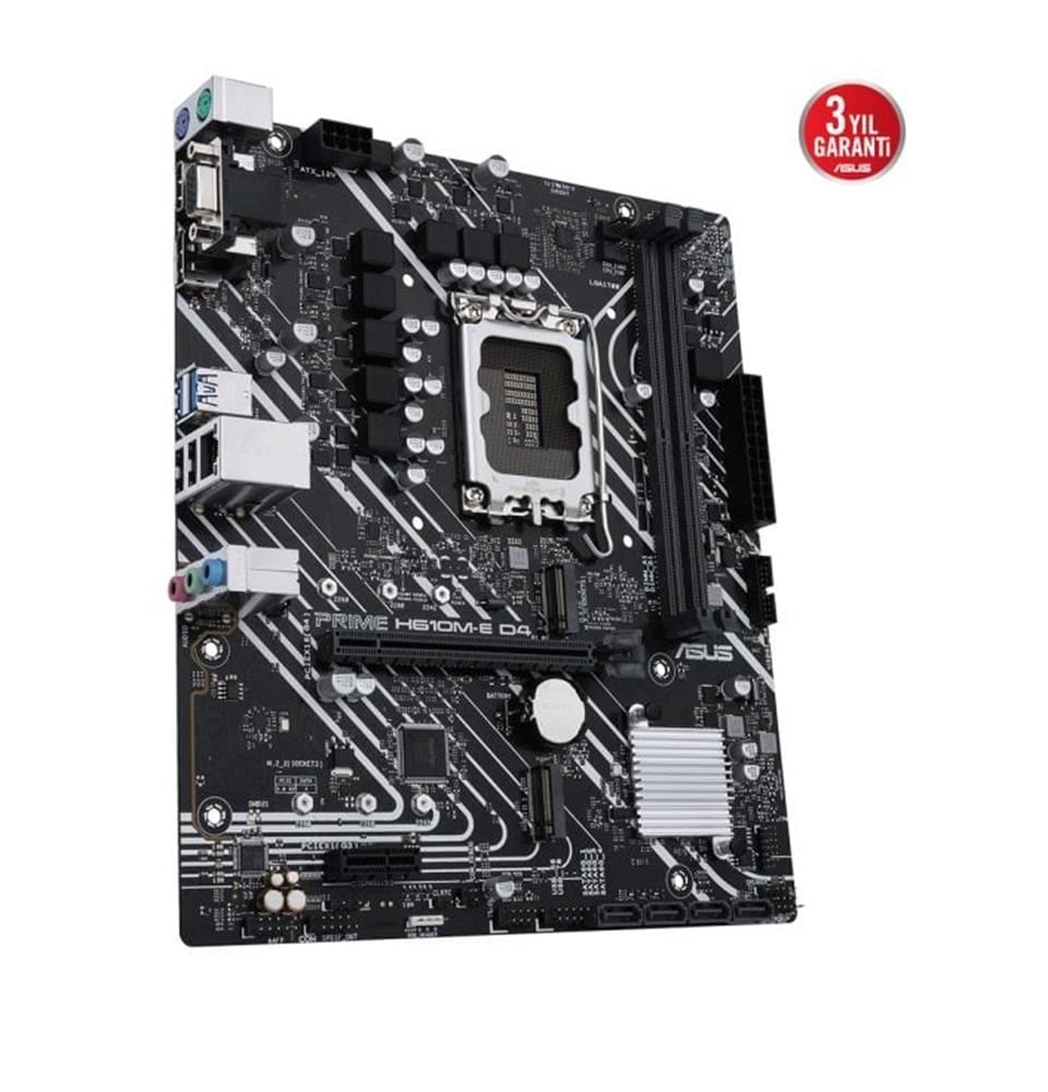 Asus Prime H610M-E D4-CSM 3200MHz DDR4 Soket 1700 M.2 HDMI DP mATX Anakart