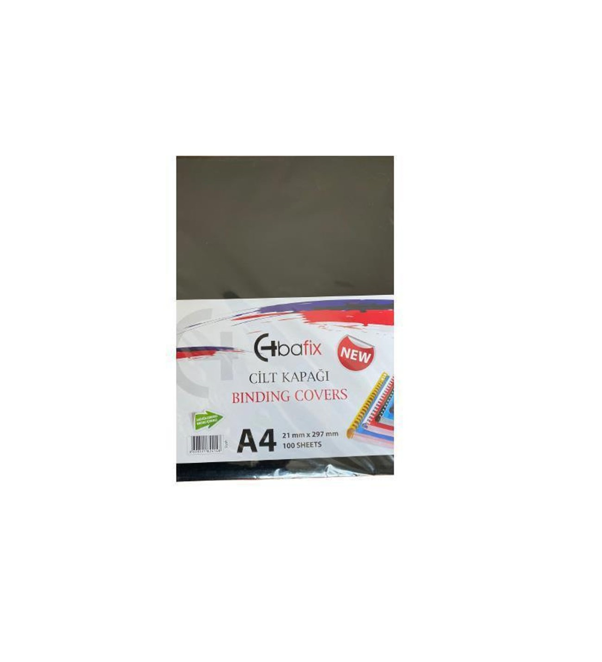 Bafix Cilt Kapağı Plastik Opak A4 160 MIC Siyah 100 Lü Paket