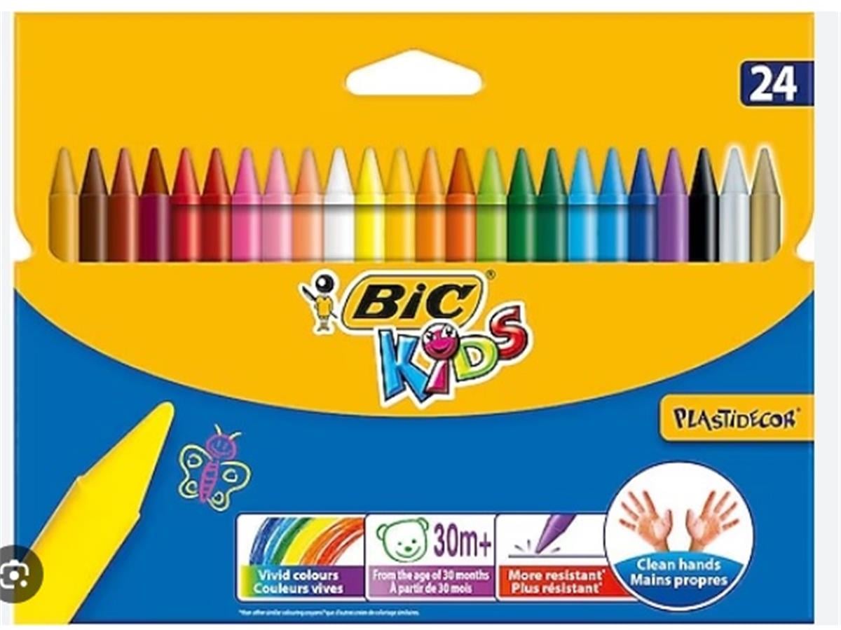 Bic 8297721 Pastel Boya Plastidecor Karton Kutu Yuvarlak 24 Renk 