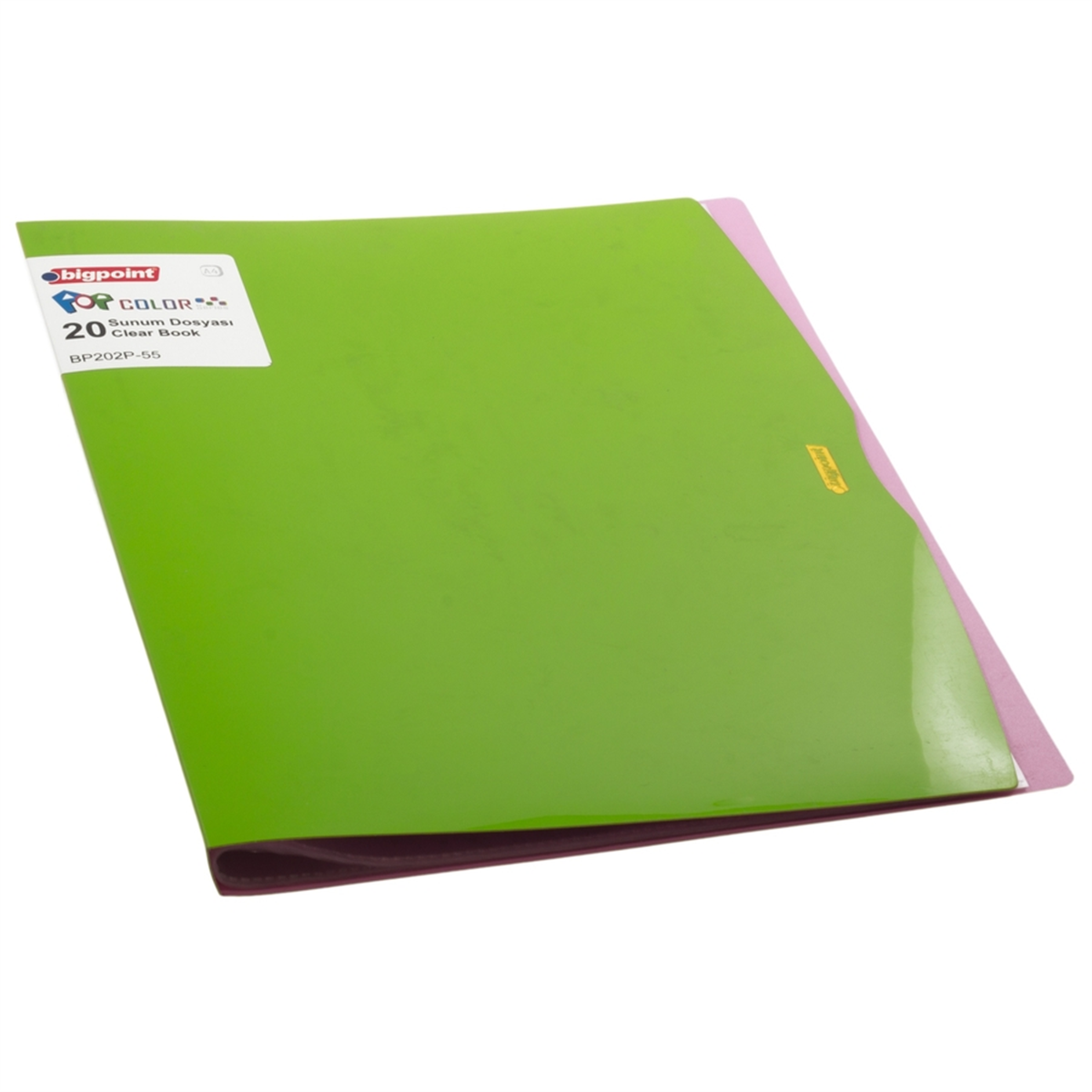 Bigpoint BP202P-55 Pop Serisi Sunum Dosyası 20'li Yeşil-Pembe