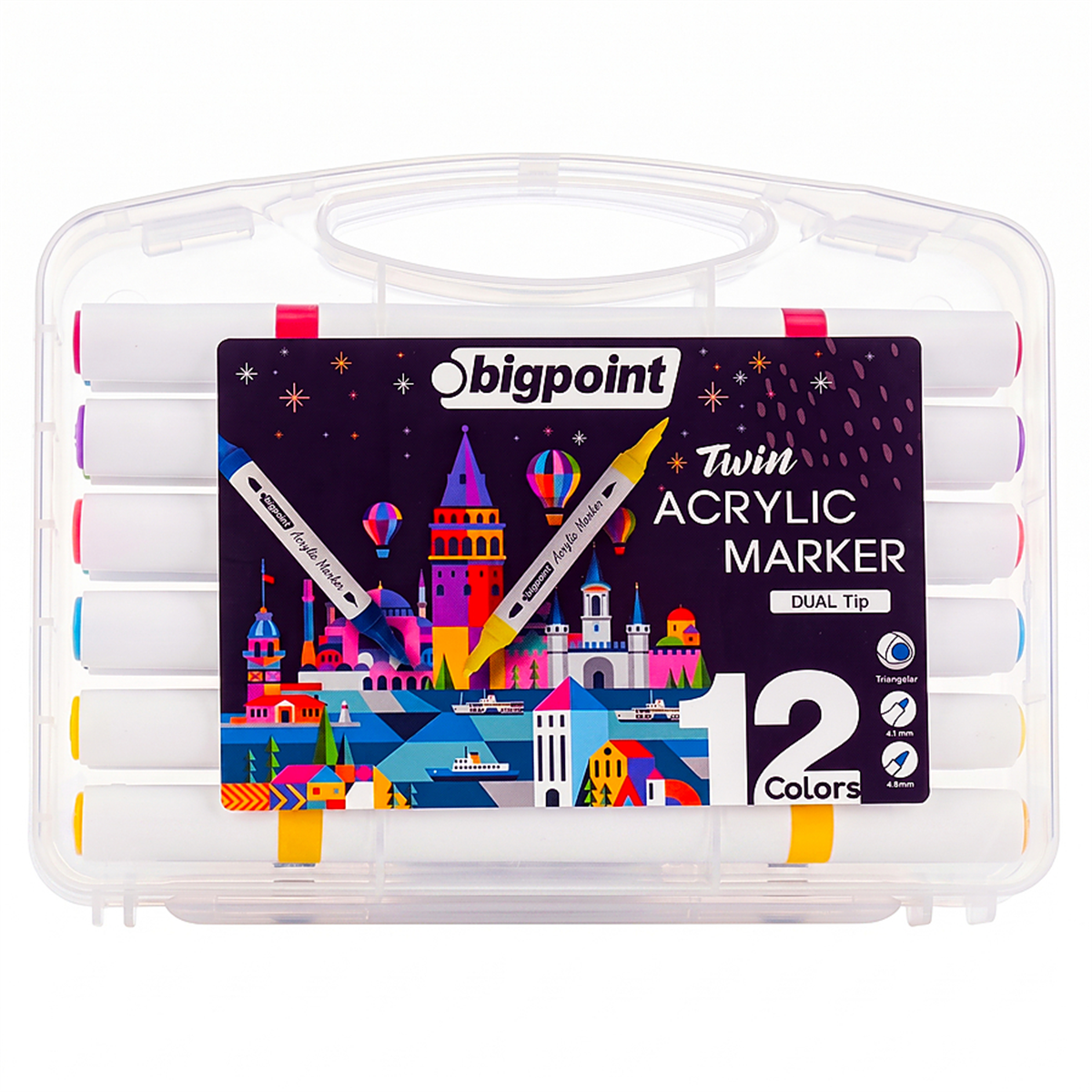 Bigpoint Bp928-12 Akrilik Markör Çift Uçlu 12 Renk
