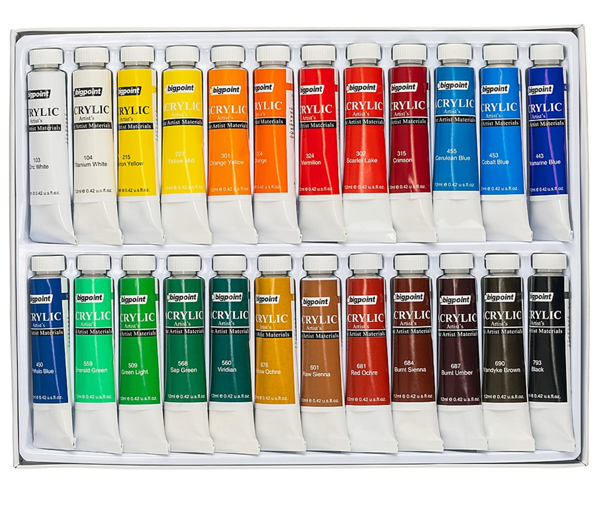 Bigpoint BPPA-2412 Akrilik Boya Seti 12ml Tüp x 24 Renk