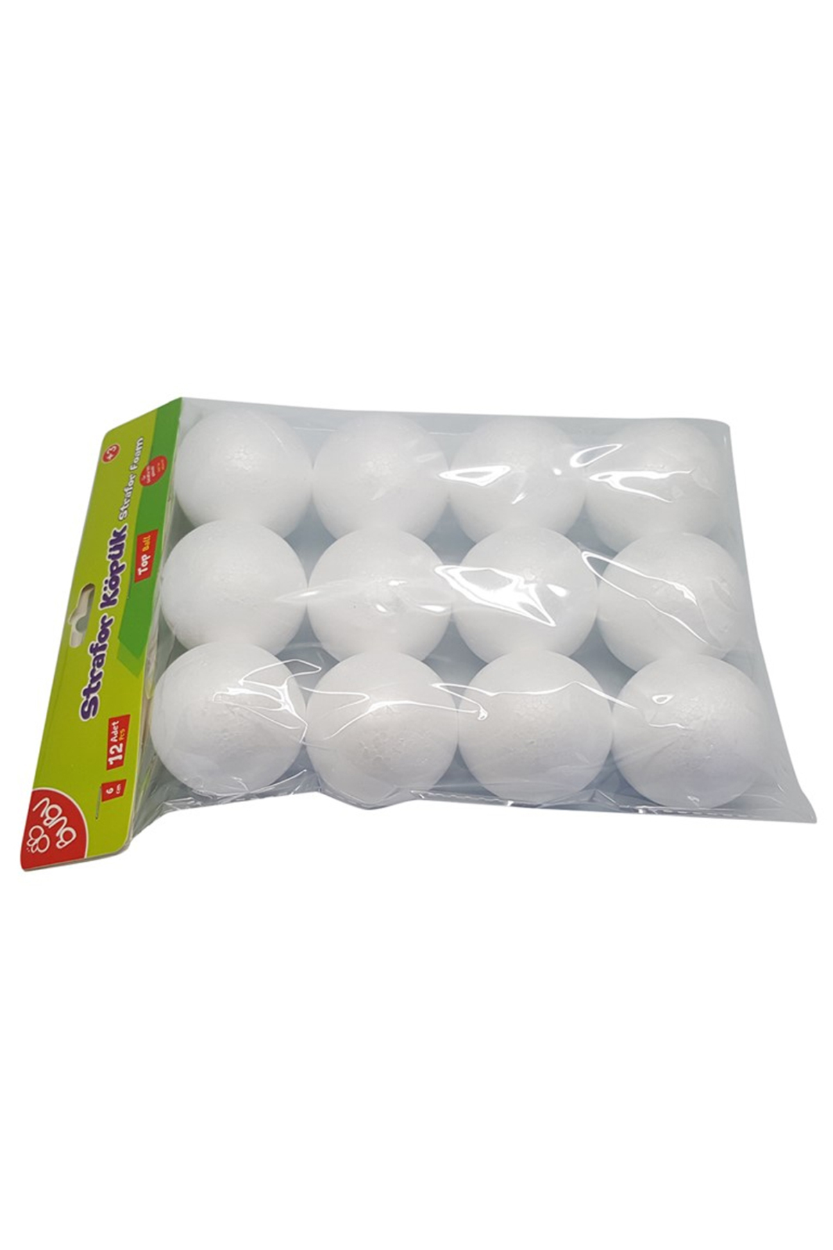 Bu-Bu Bubu-kp0004 Strafor Köpük Top 6 CM 12 Li