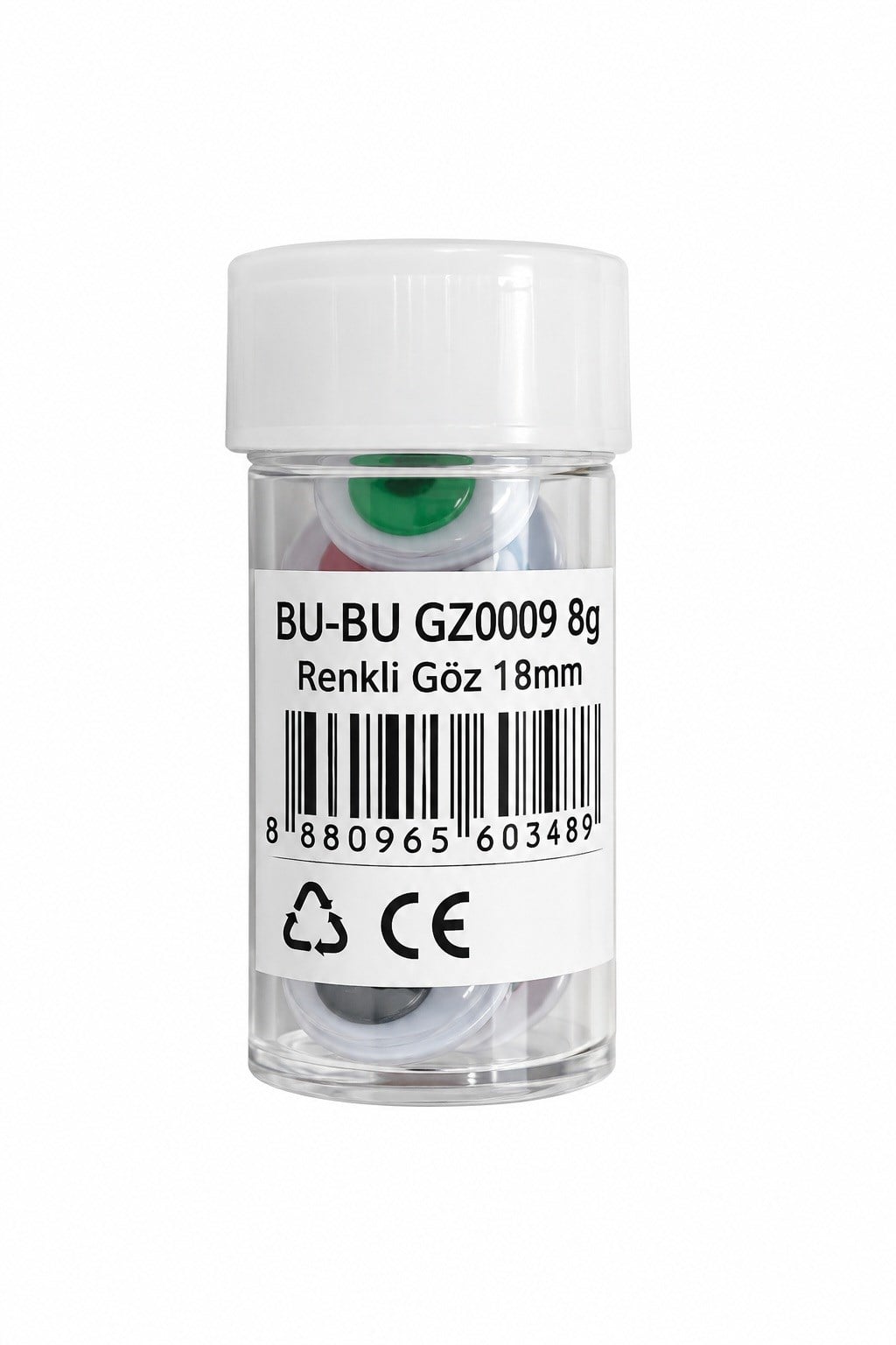 Bu-Bu Renkli Oynar Göz 18 MM 8 GR GZ0009 - 9 Adet