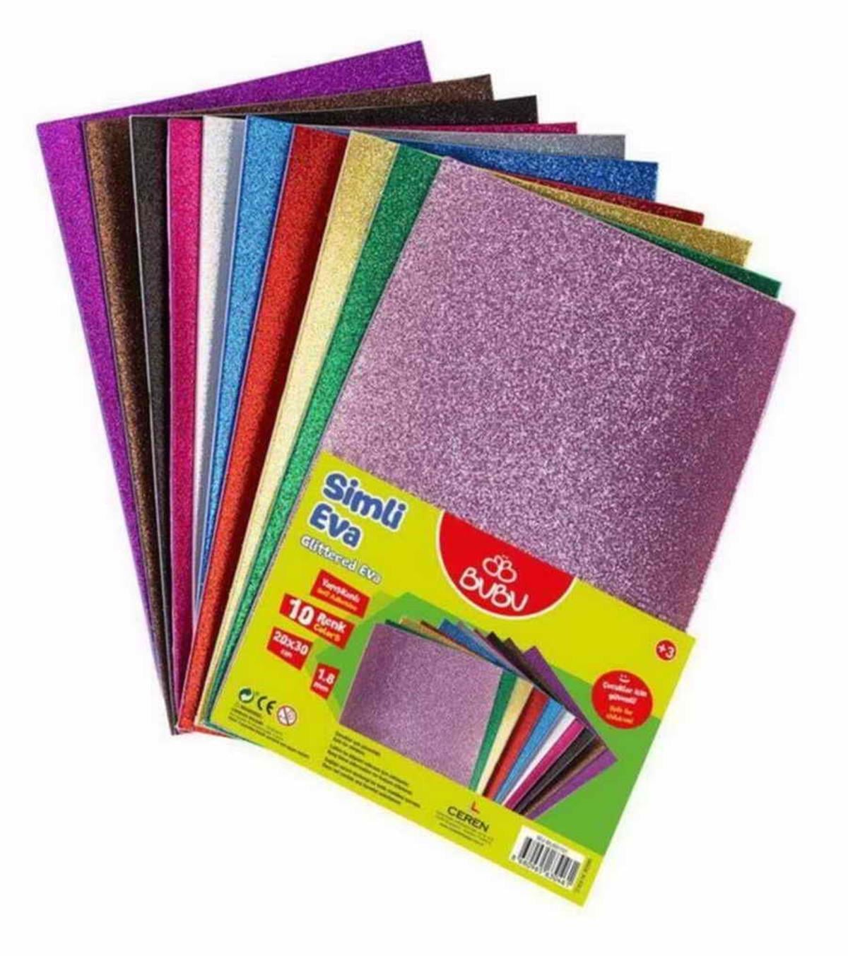 Bubu Ev0038 Eva Simli Yapışkanlı 1.8Mm 20x30 10 Renk