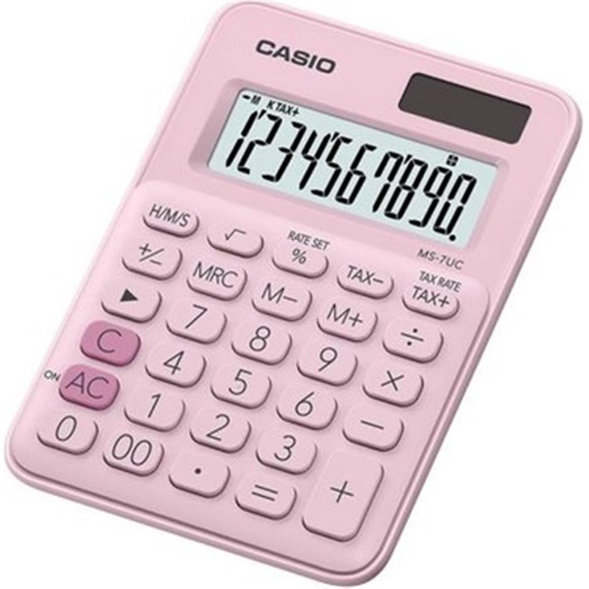 Casio MS-7UC-PK 10 Hane Açık Pembe Masa Üstü Hesap Makinesi