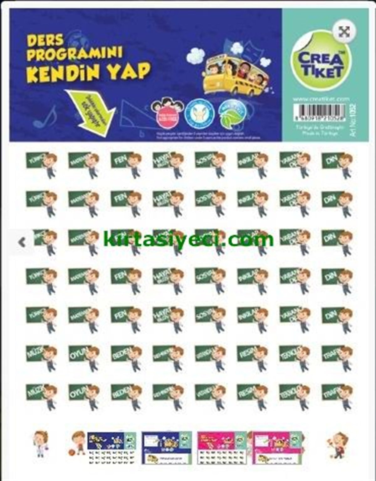Creatiket Crw-1052 Etiket Ders Program Mavi