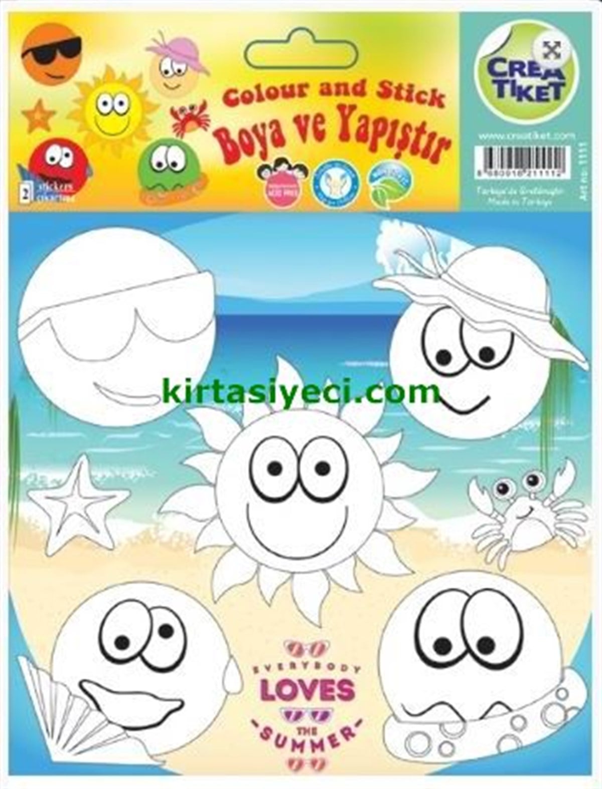 Creatiket Crw-1111 Sevimli Suratlar-Günes Boyamali Çikartma