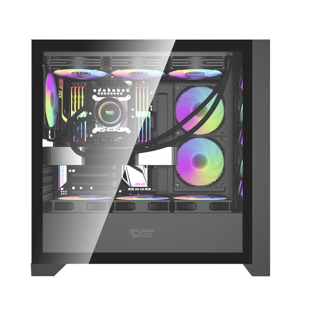 darkFlash DRX90 MESH 650W 80+ Power Supply 4-12cm ARGB  Fan Siyah Kasa