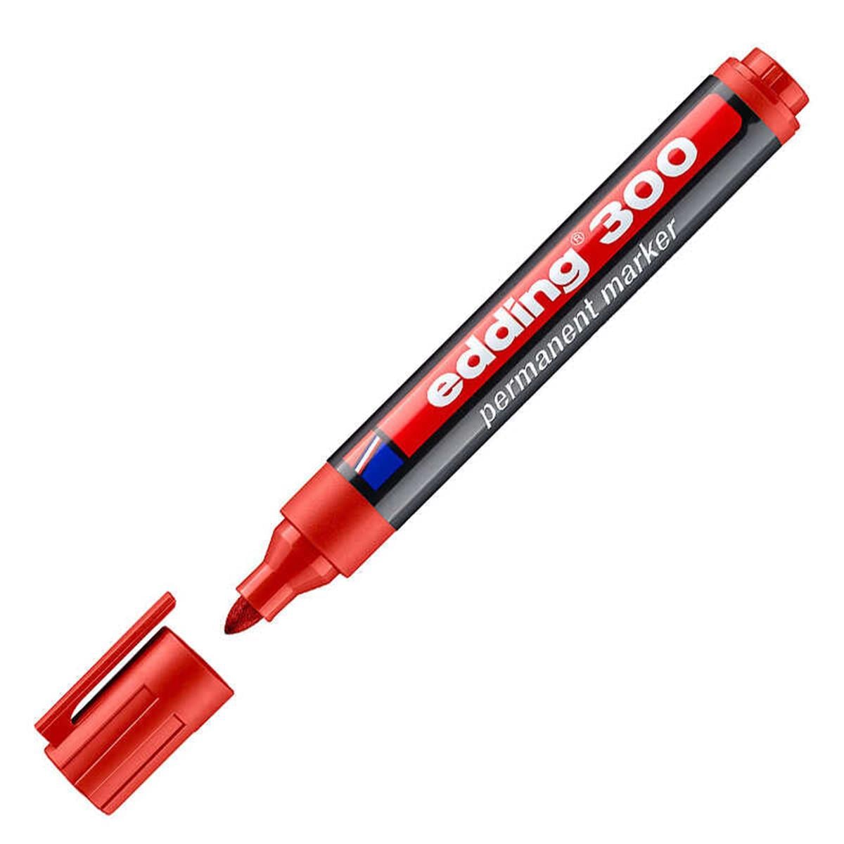 Edding E-300 Markör Permanent Yuvarlak Uçlu 1.5-3 MM Kırmızı 3