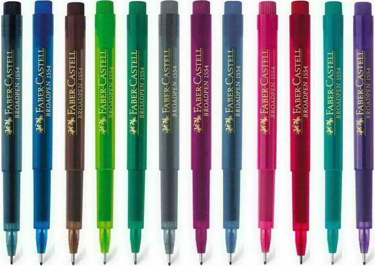 Faber Castell 5020155451 1554 0.8Mm Broadpen Keçe Uçlu Kalem Mavi Adet